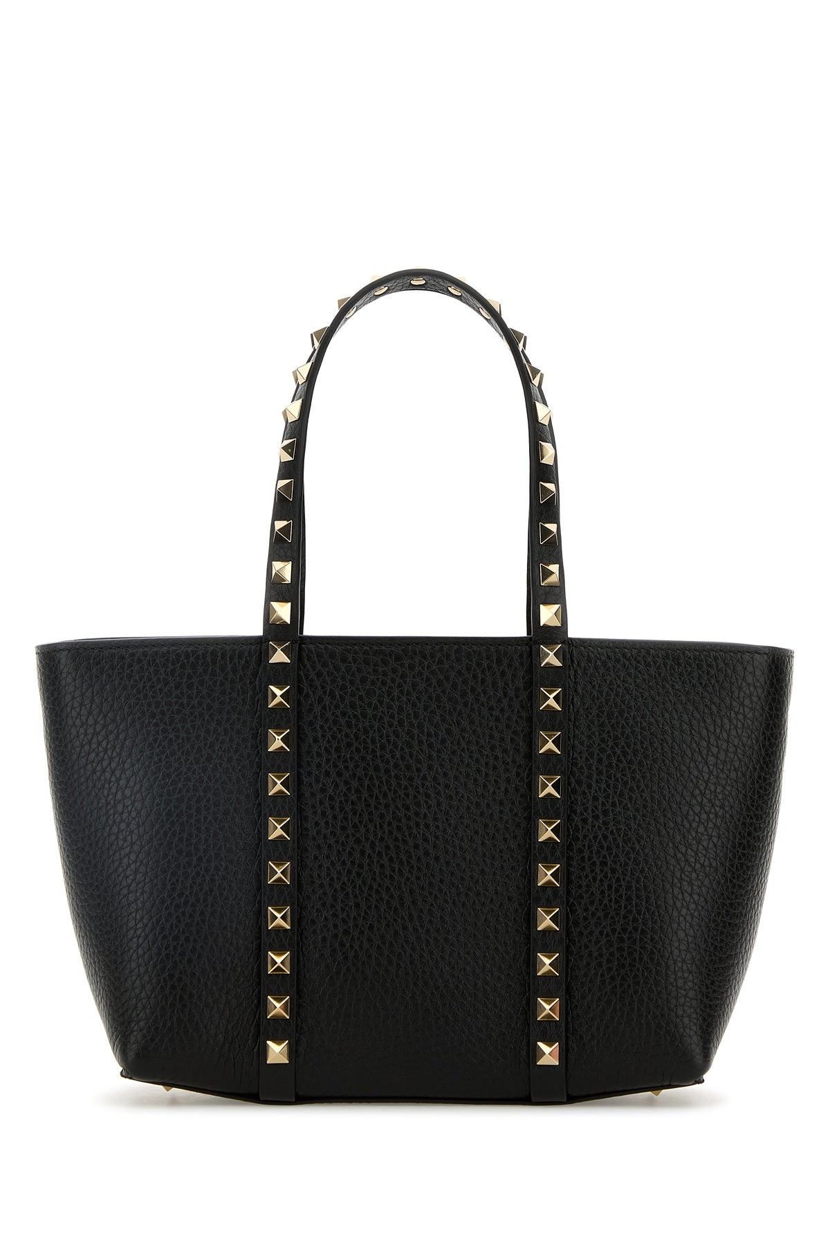 Black leather medium Rockstud handbag - 3