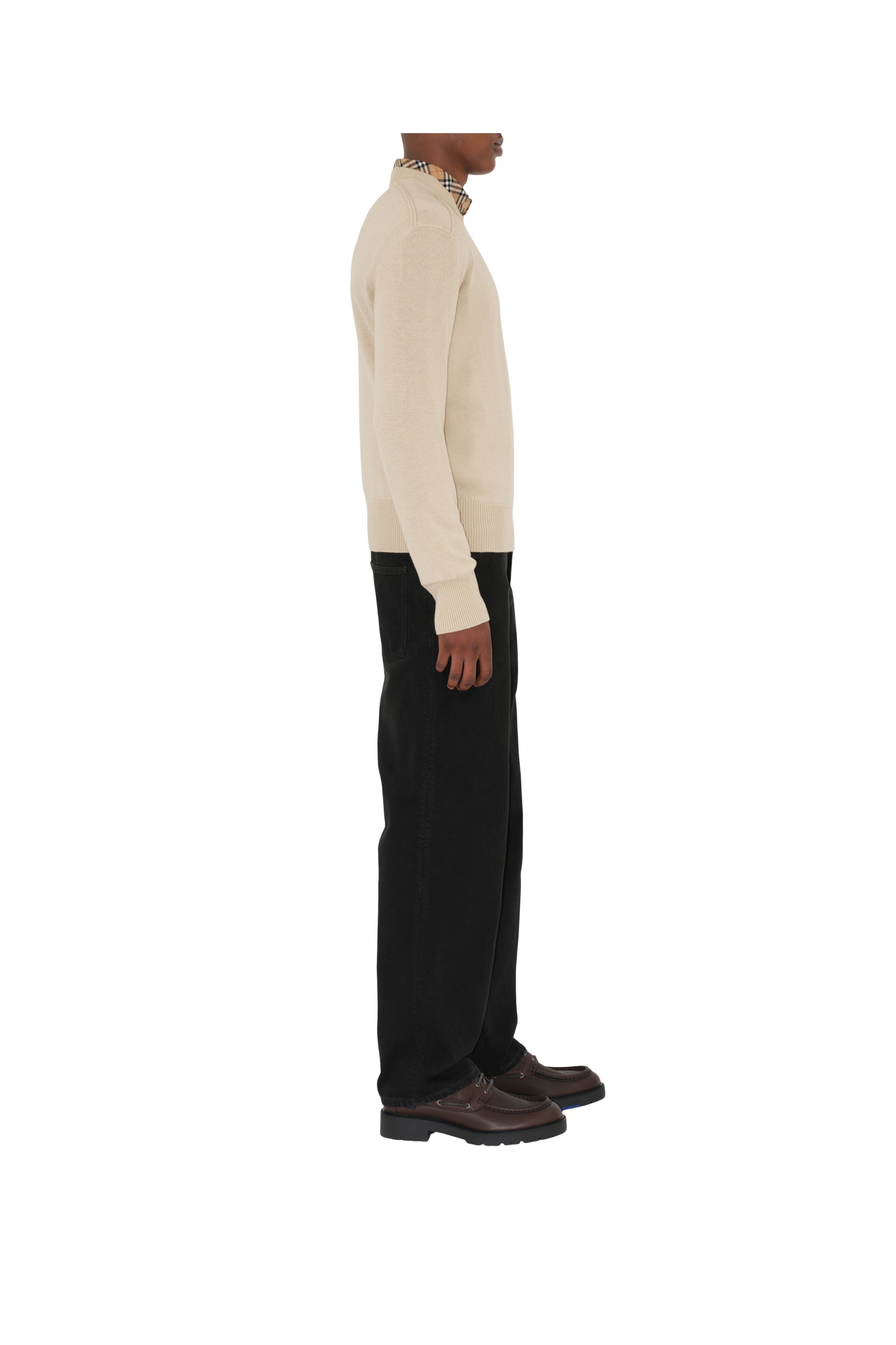 burberry Check Label Wool Sweater in Nutmeg at Nordstrom - 4