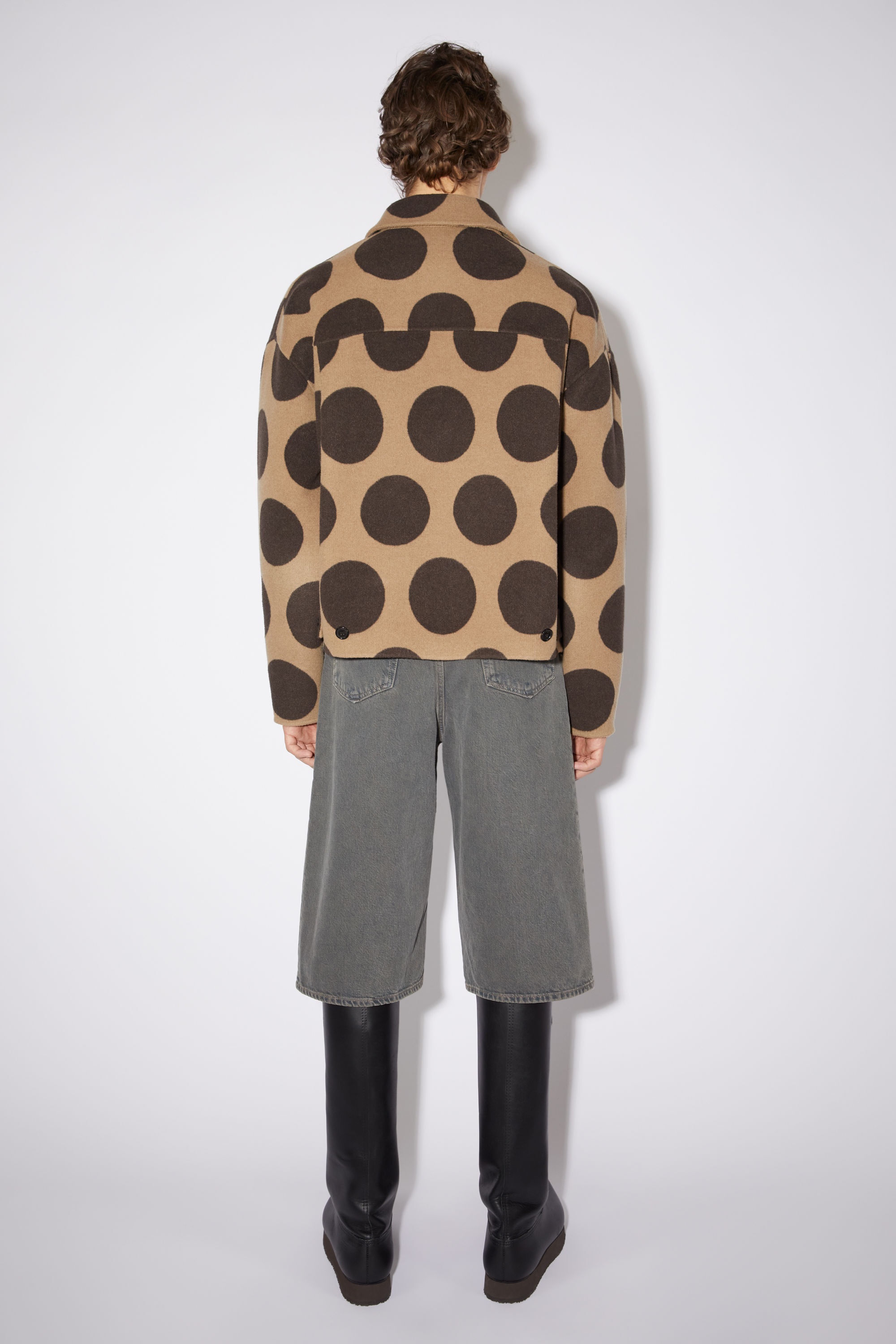 Polka dot wool jacket - Beige/brown - 3