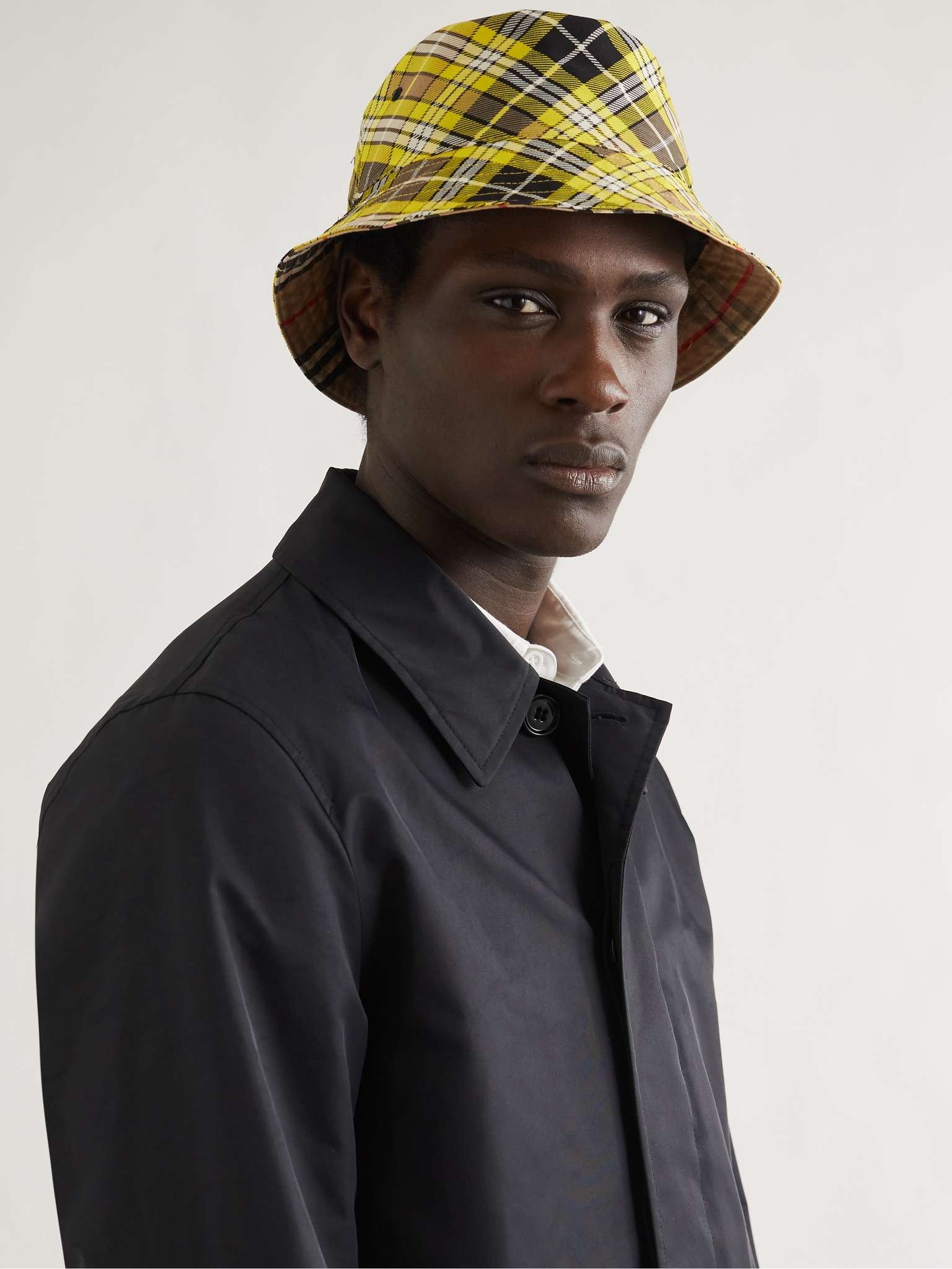 Checked Cotton-Canvas Bucket Hat - 2