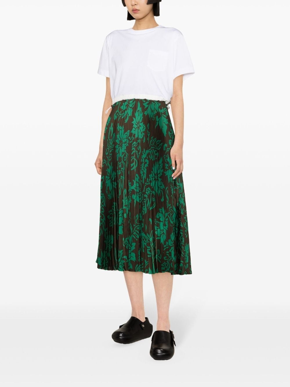 floral-print pleated maxi dress - 3