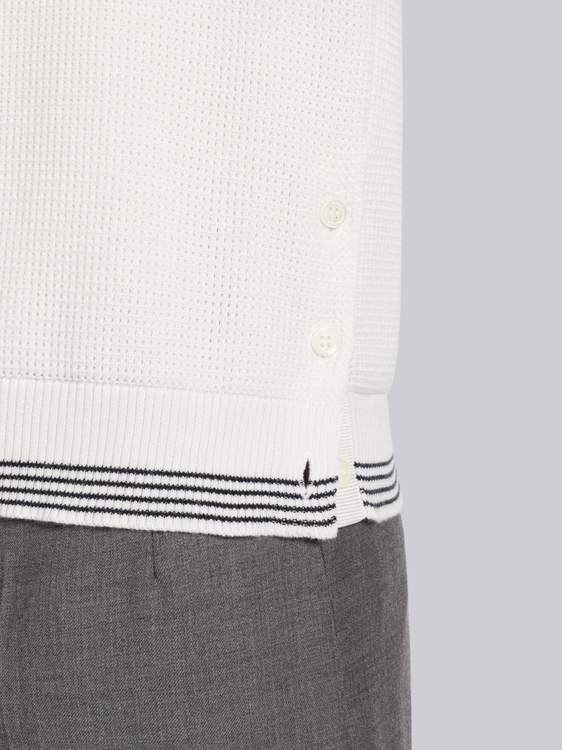 WAFFLE STITCH COTTON TIPPING STRIPE SHORT SLEEVE POLO 6