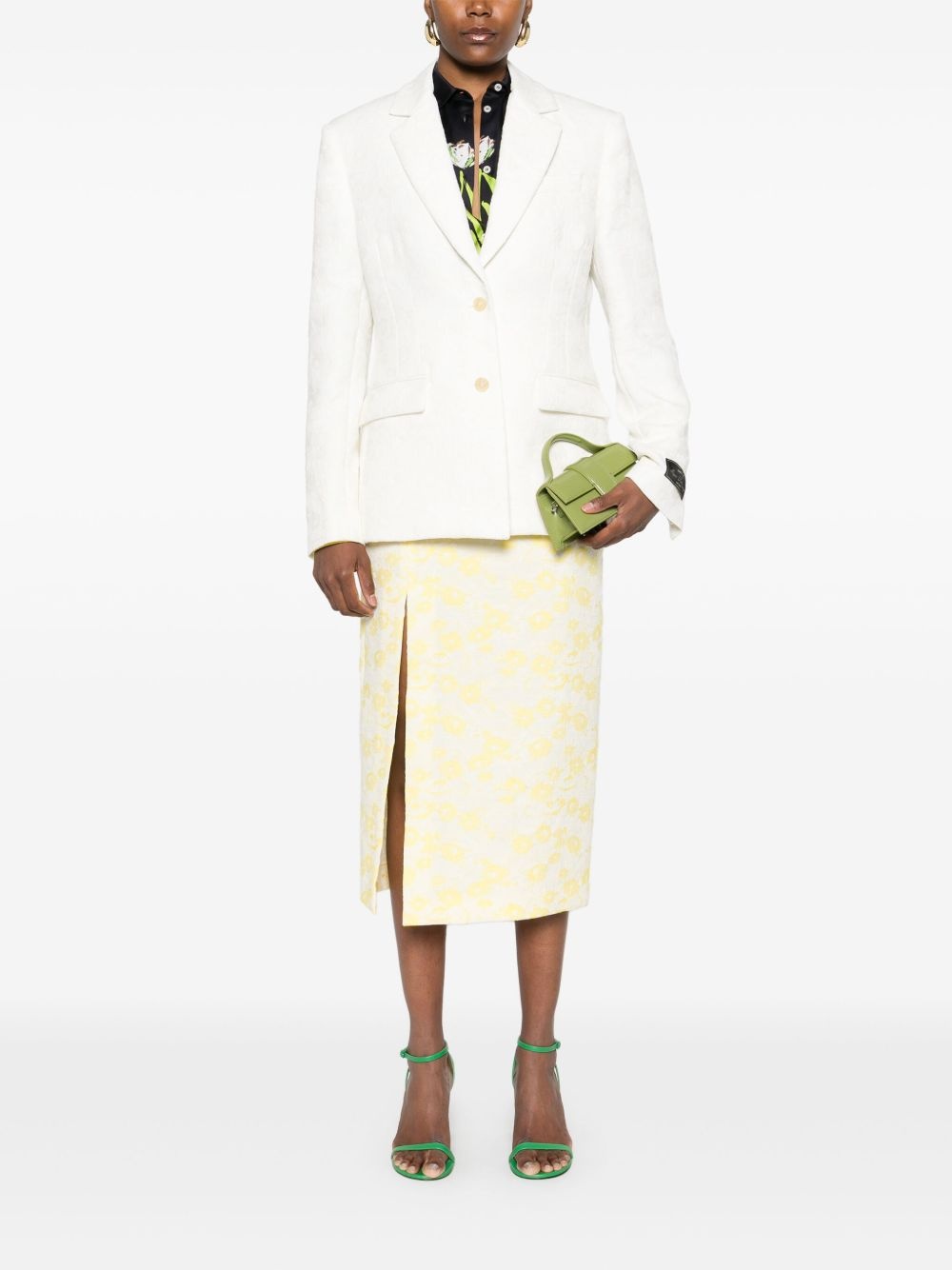 floral-jacquard blazer - 2