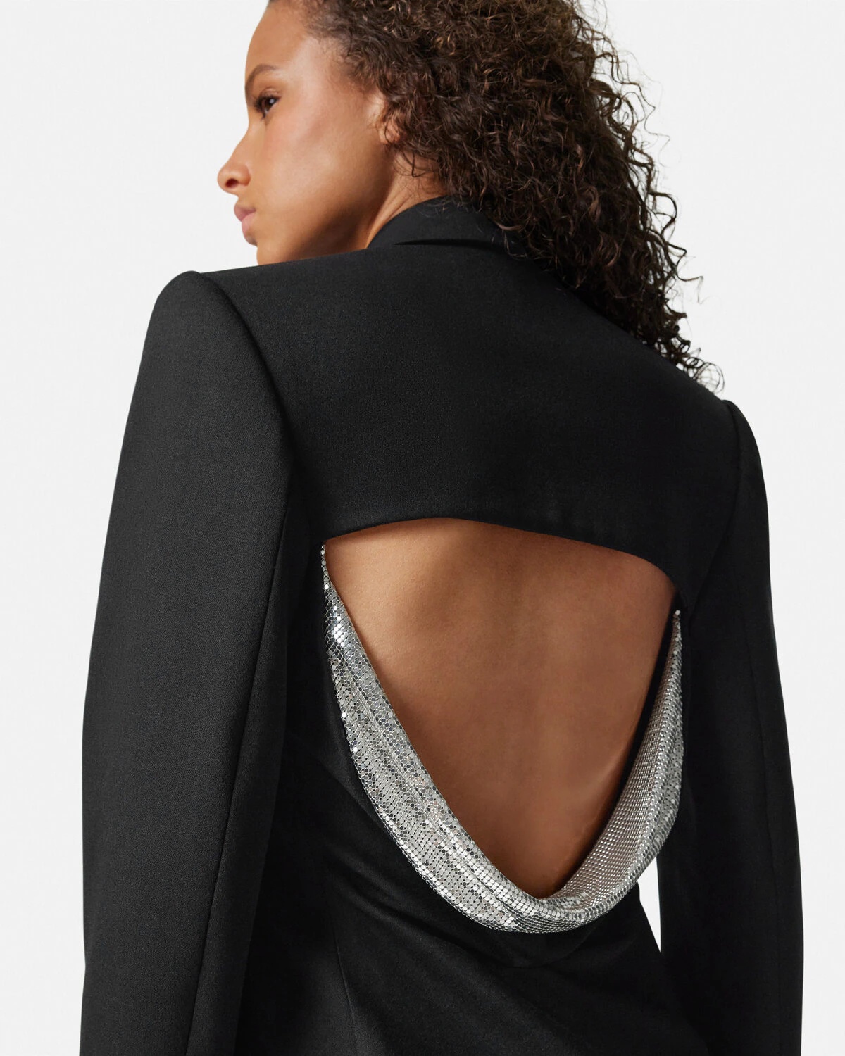 Metal Mesh Wool Blazer Dress - 3