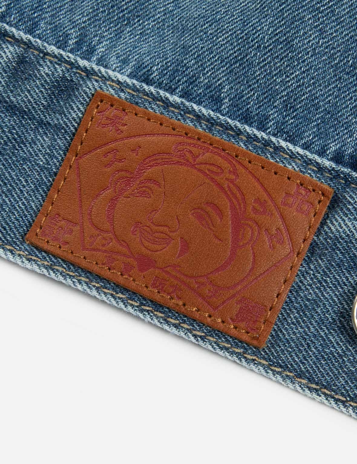 DARUMA WITH BRAND MOTTO TWO-TONE DENIM JACKET - 10