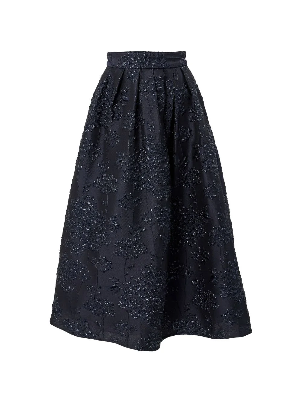 floral-jacquard midi skirt - 1