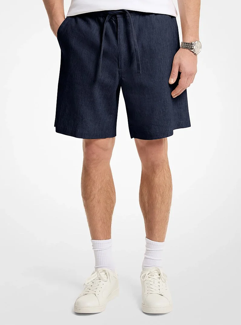 Linen Blend Shorts - 1