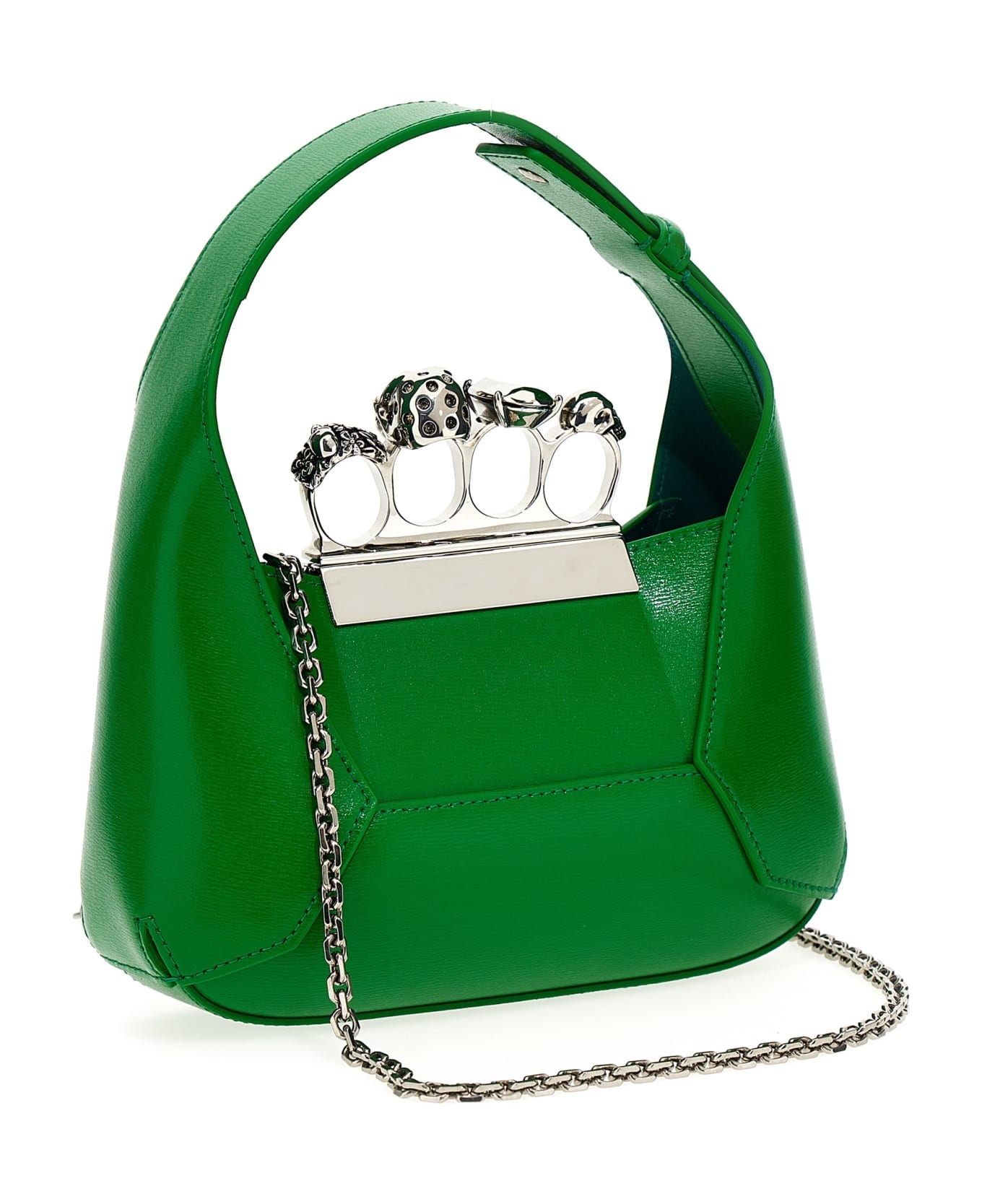 The Jewelled Hobo Mini Bag In Bright Green - 2
