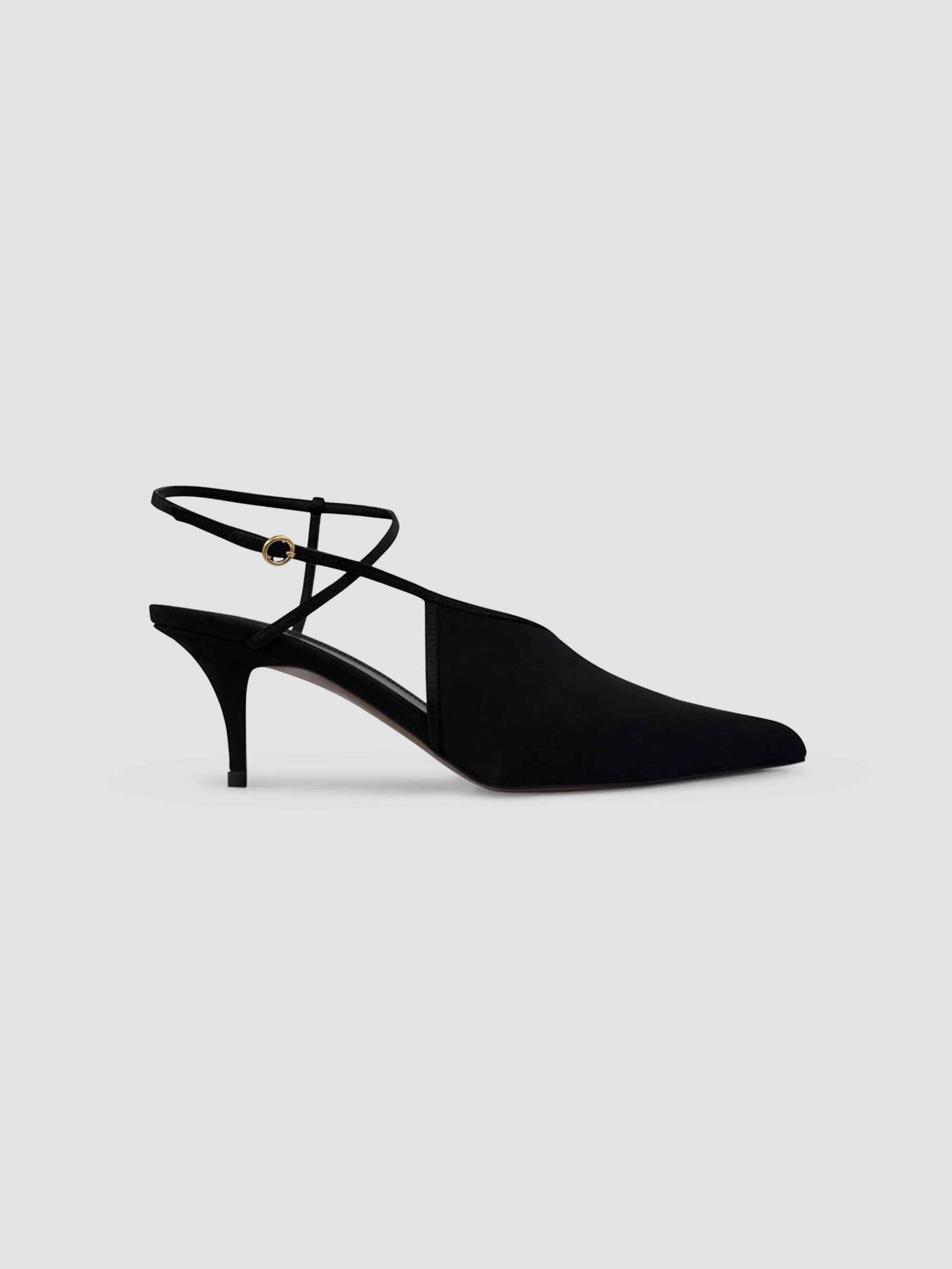 Women's Orani 65MM Crepe Slingback Heels - Black - 1