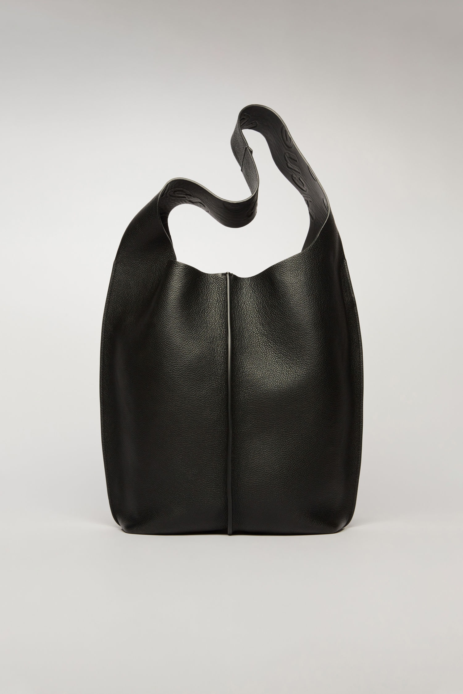 Grain leather tote bag black - 1