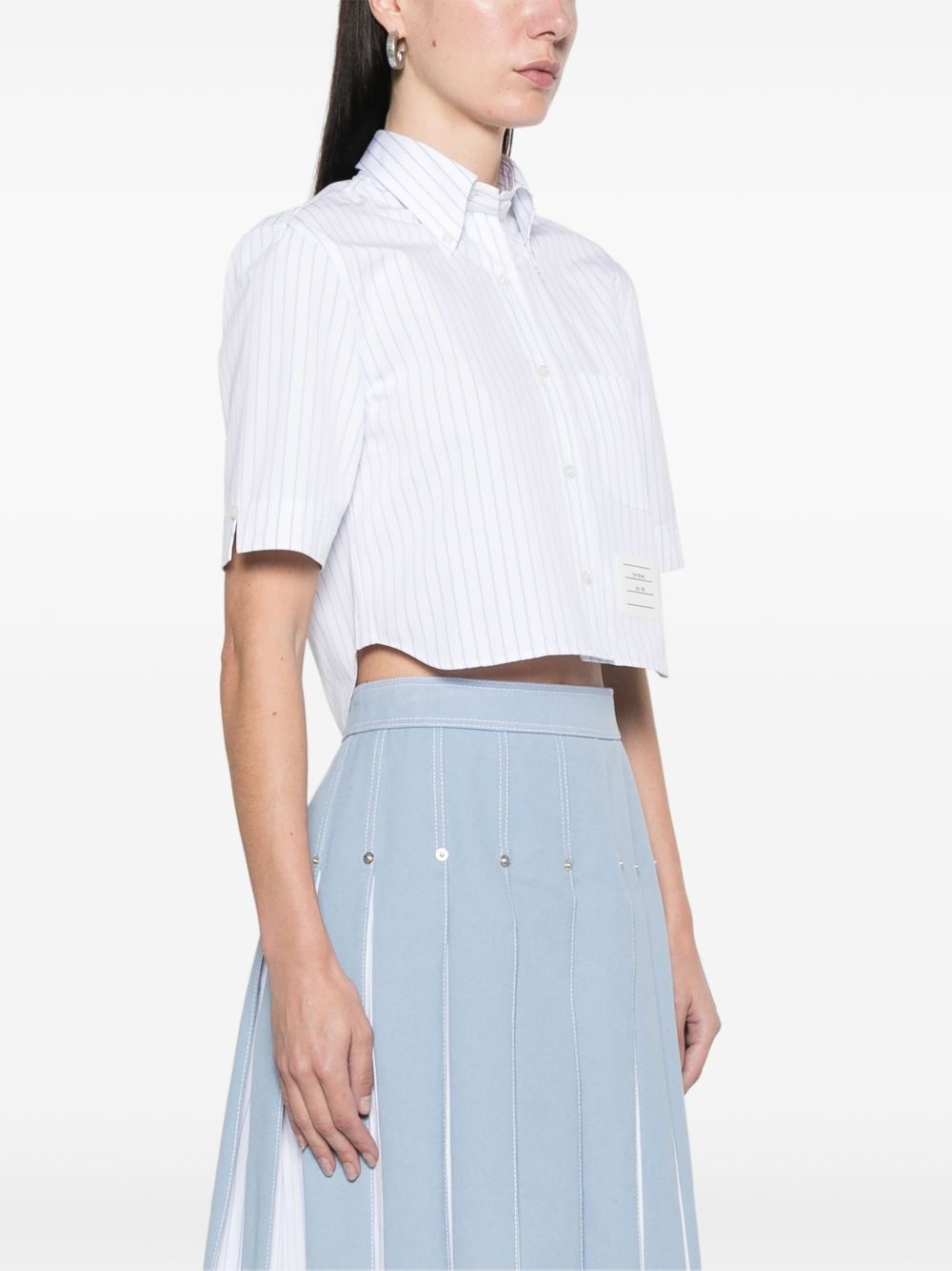 cropped striped shirt - 3