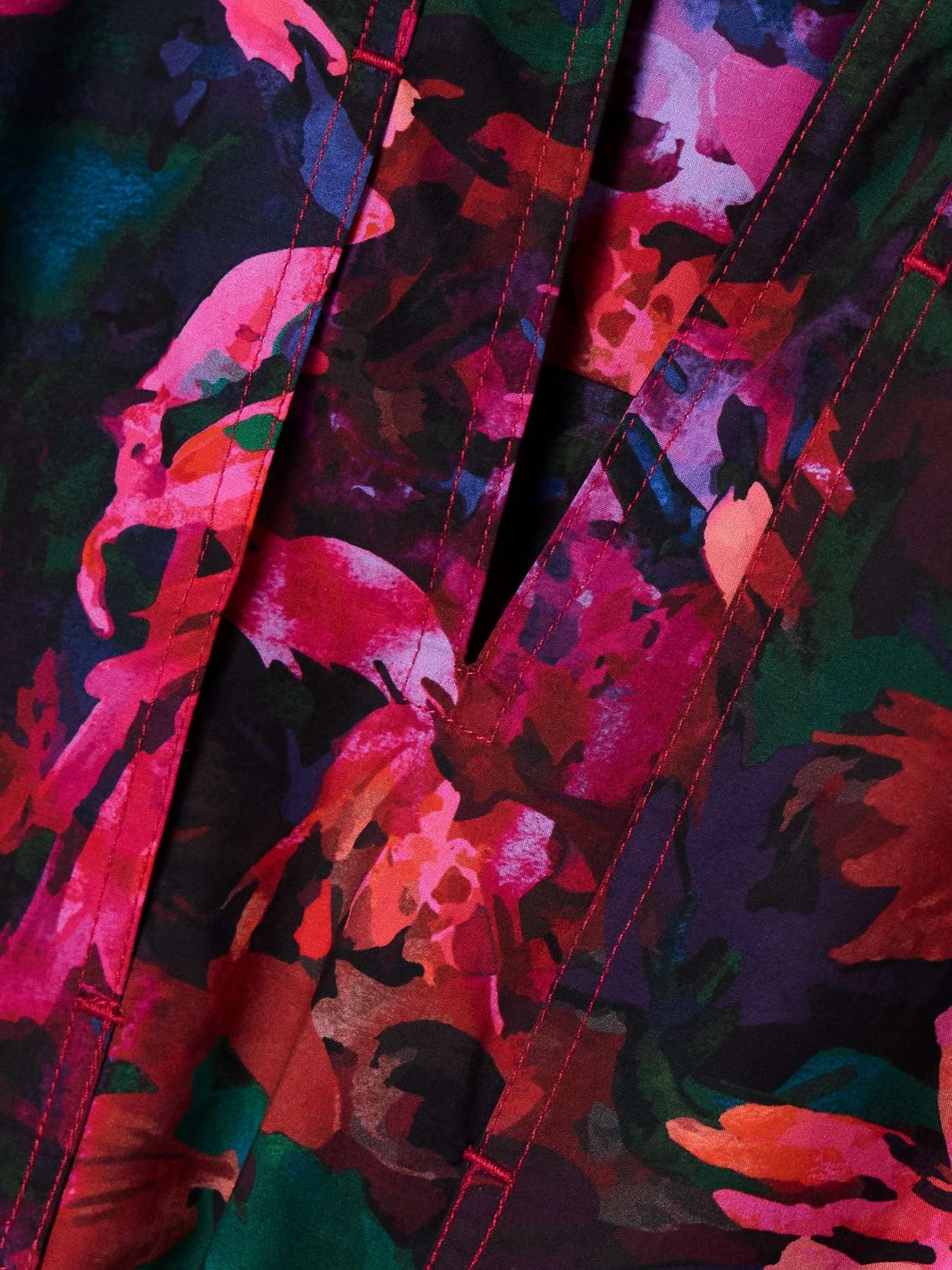 Nadira floral-print cotton-poplin mini dress Red - 4