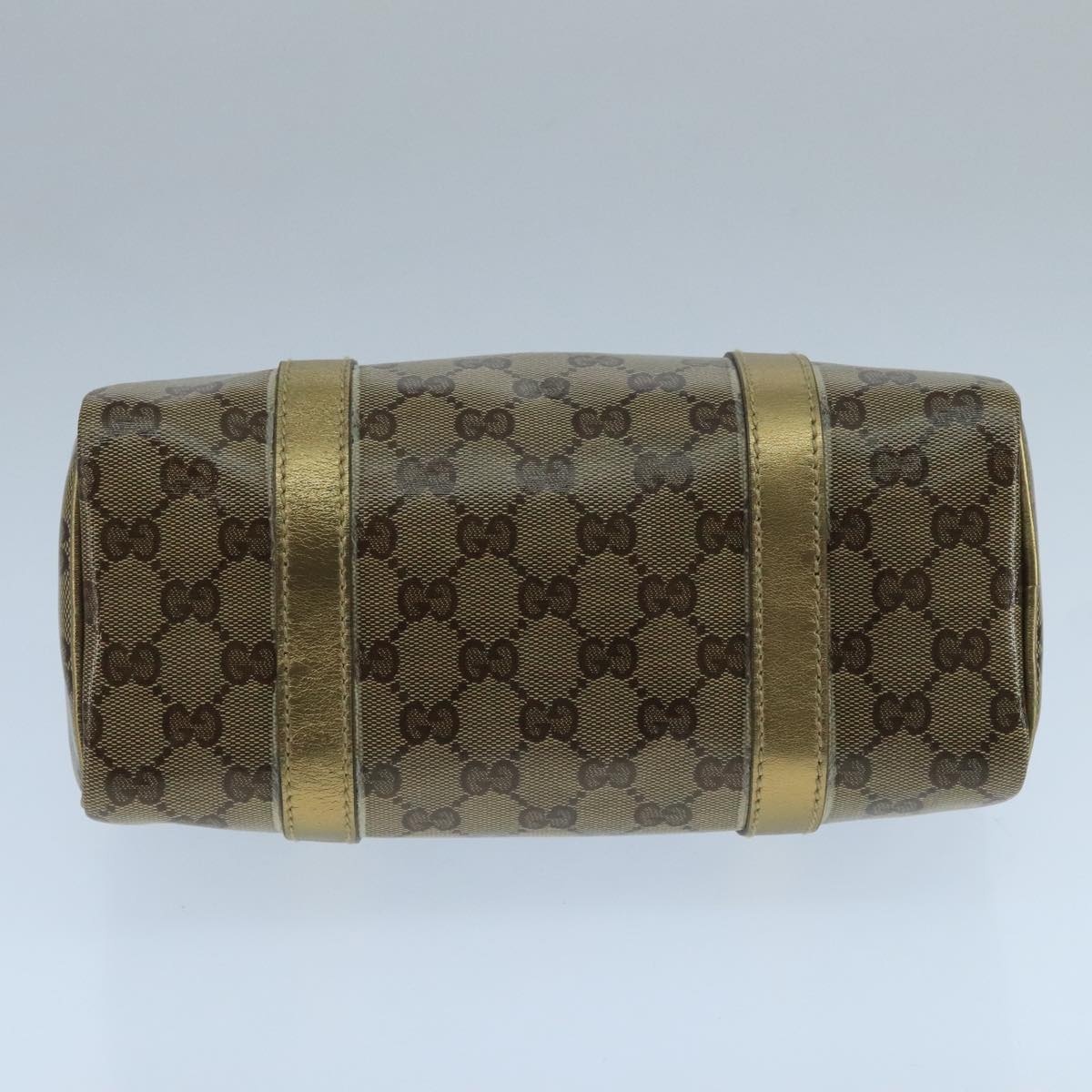 GUCCI GG Crystal Hand Bag Coated Canvas Brown Gold - 5