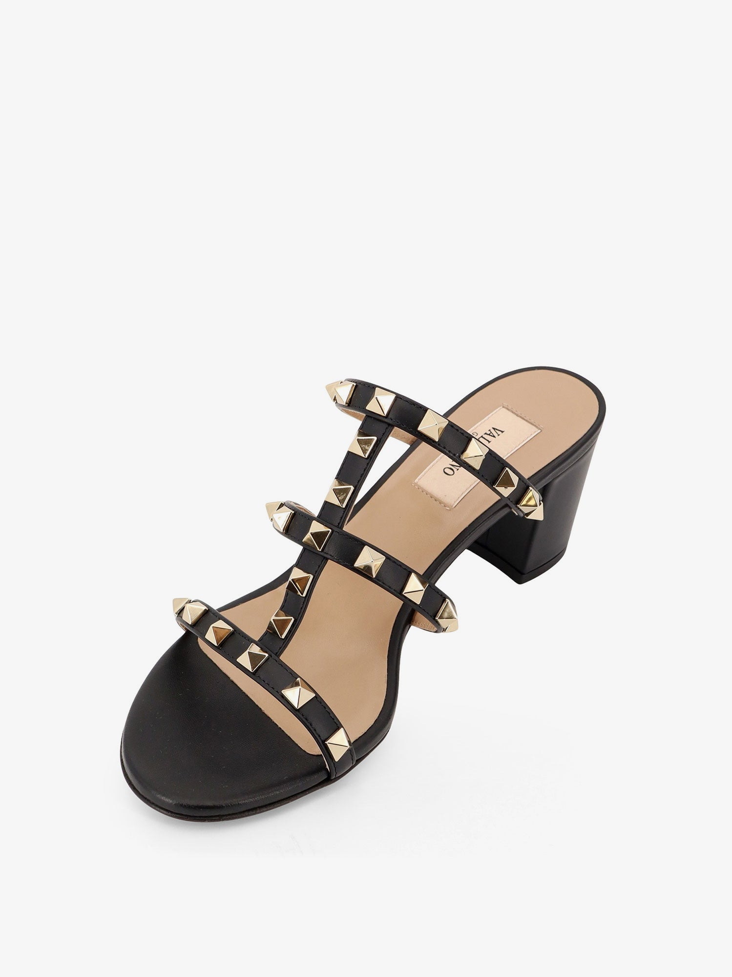 Rockstud Slide Leather Sandals - 4
