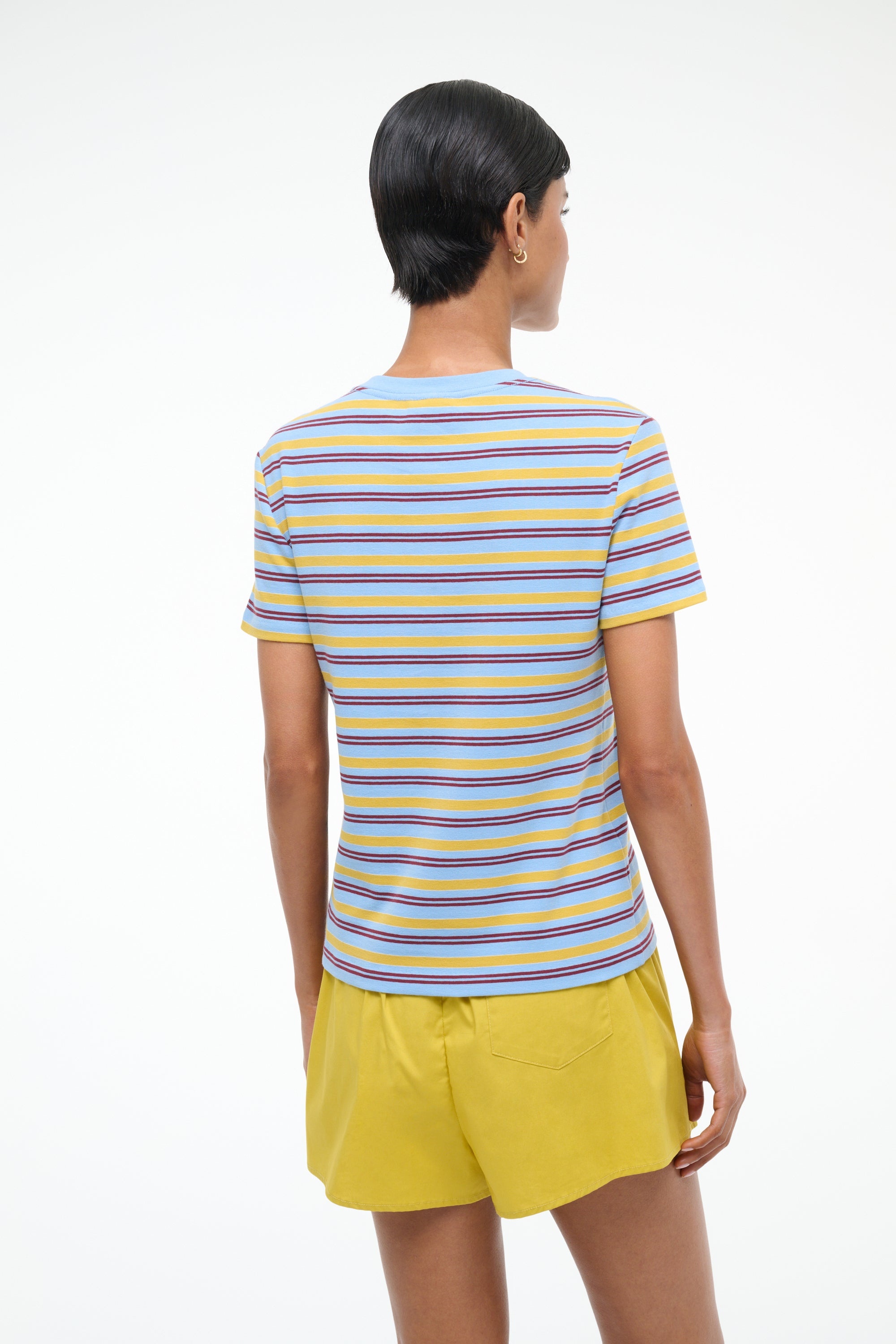 STAUD WEEKEND CREW TEE LINUS STRIPE - 4
