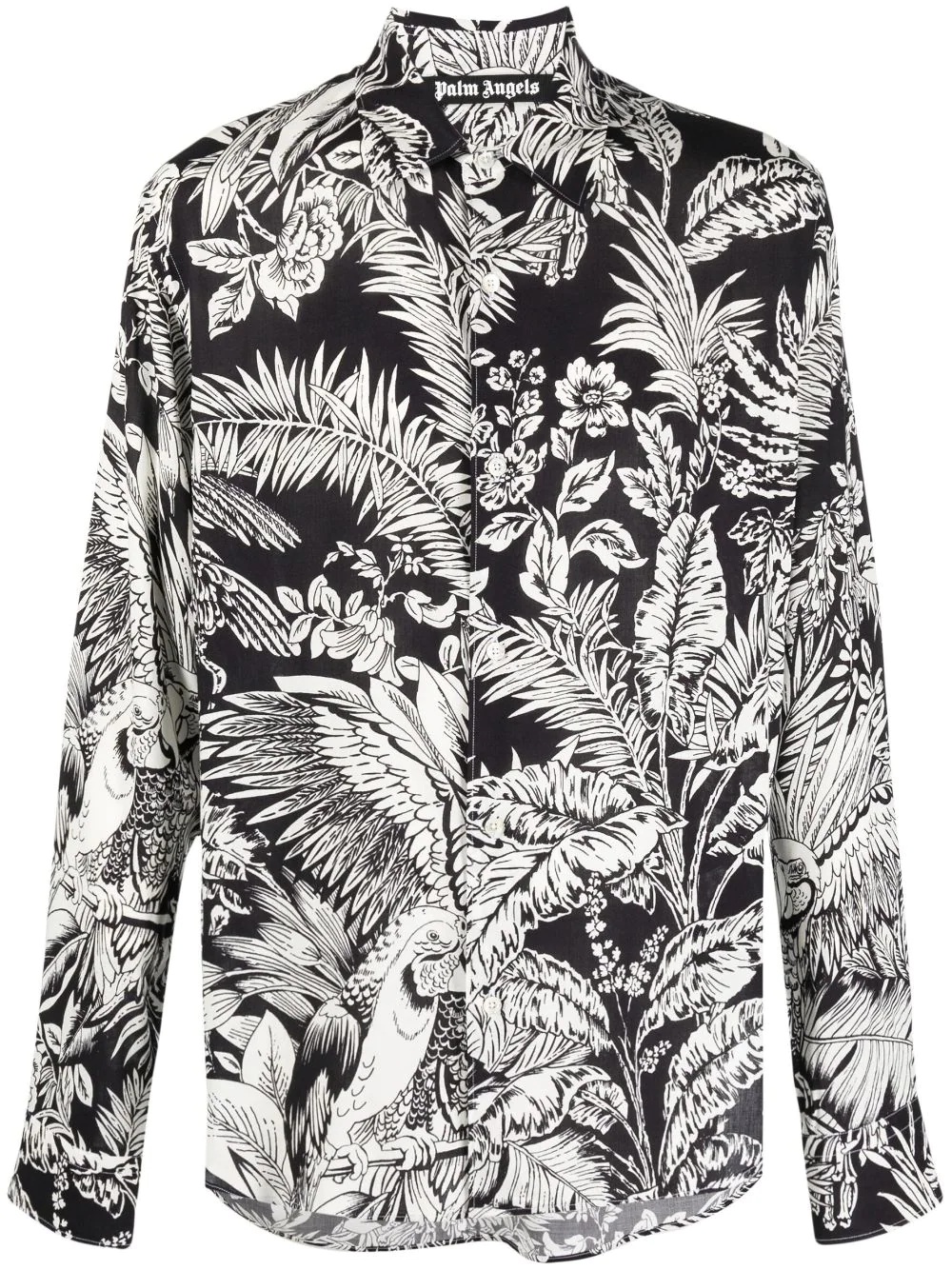 jungle-print long-sleeved shirt - 1