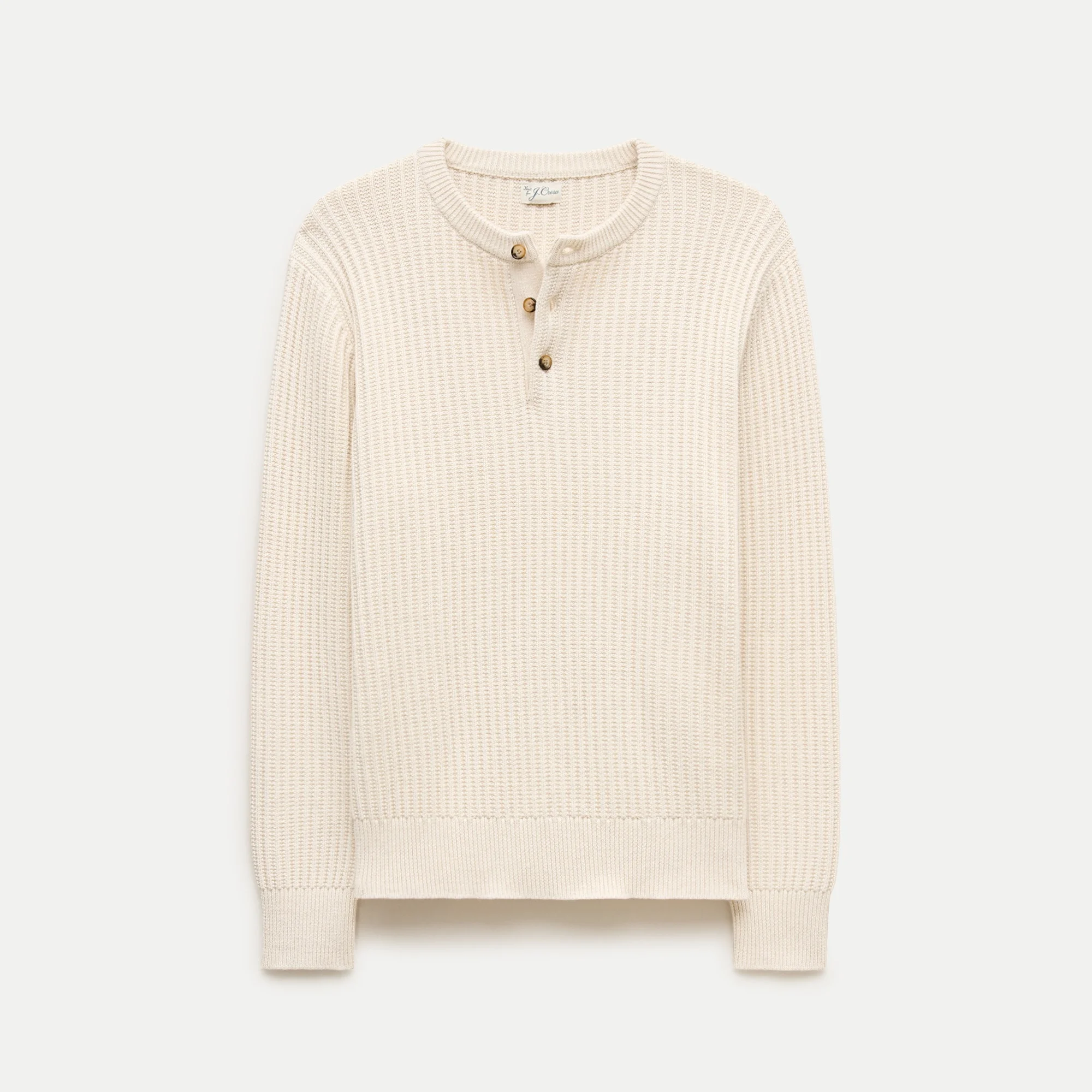 Fisherman-rib henley sweater in cotton - 1
