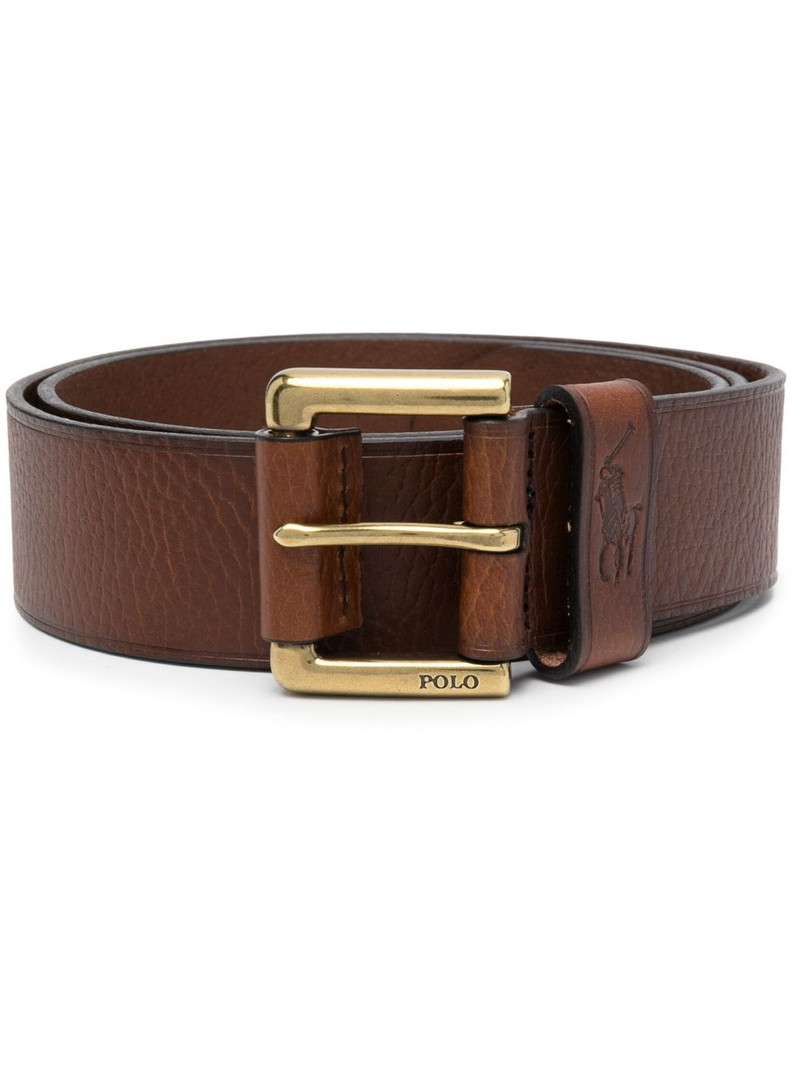 pebbled-texture leather belt 1