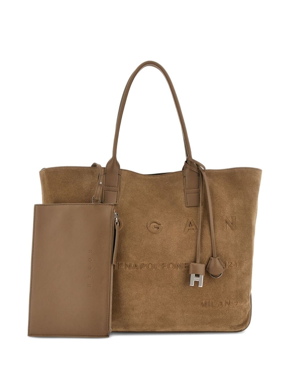 Address suede tote bag - 7