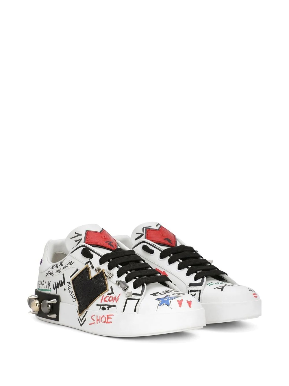 Portofino studded low-top sneakers - 2