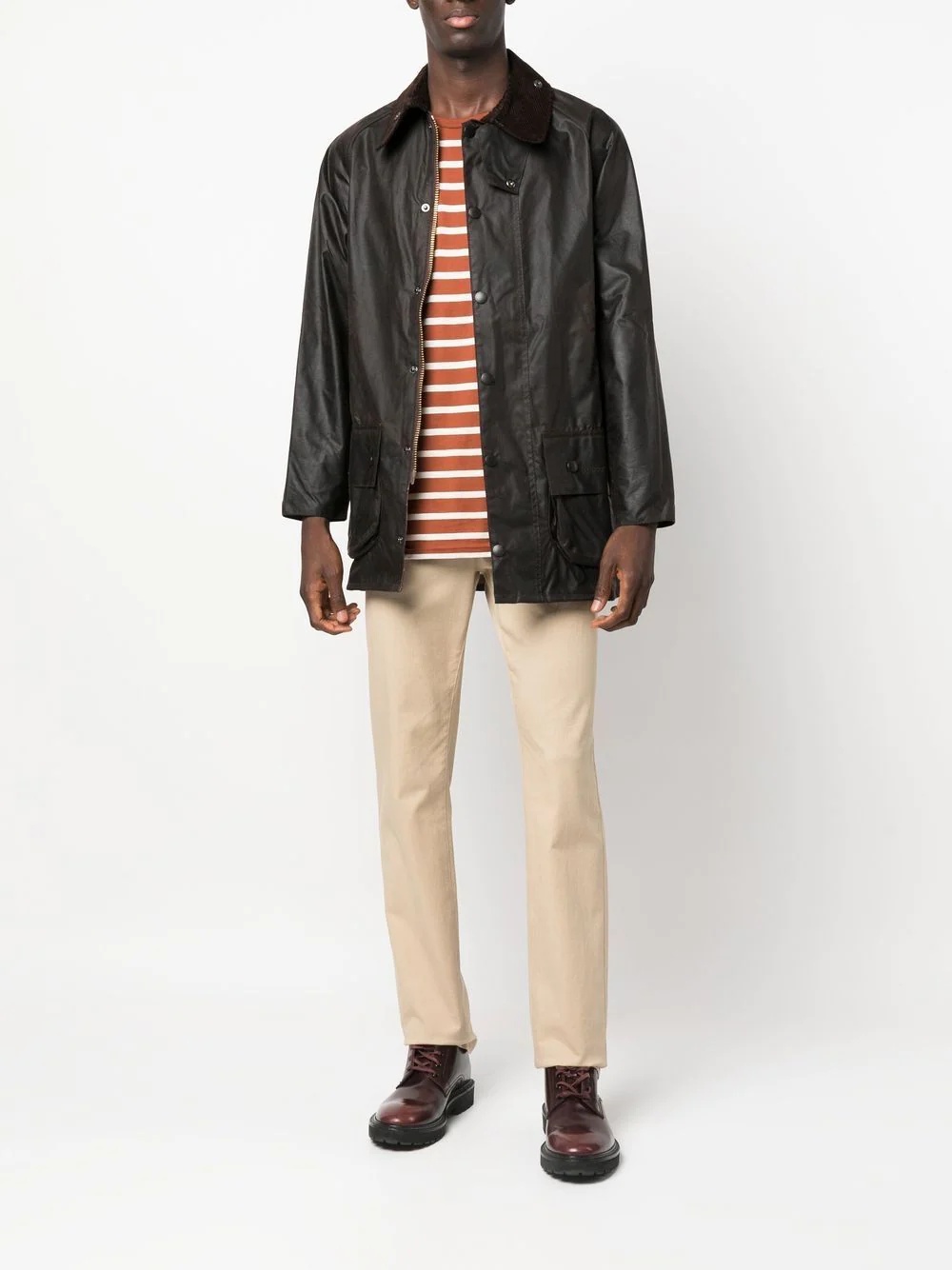 long-sleeve wax-coated jacket - 2