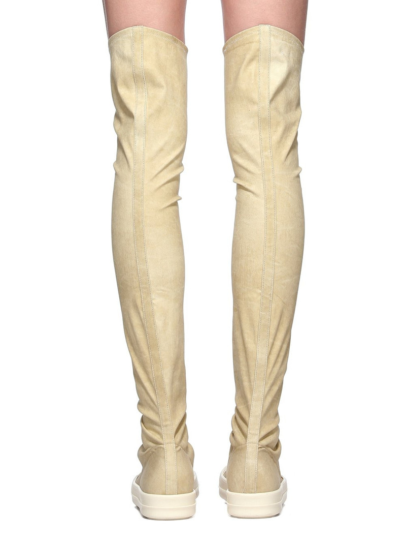 Beige Hollywood High Sock Sneaks Tall Boots 4