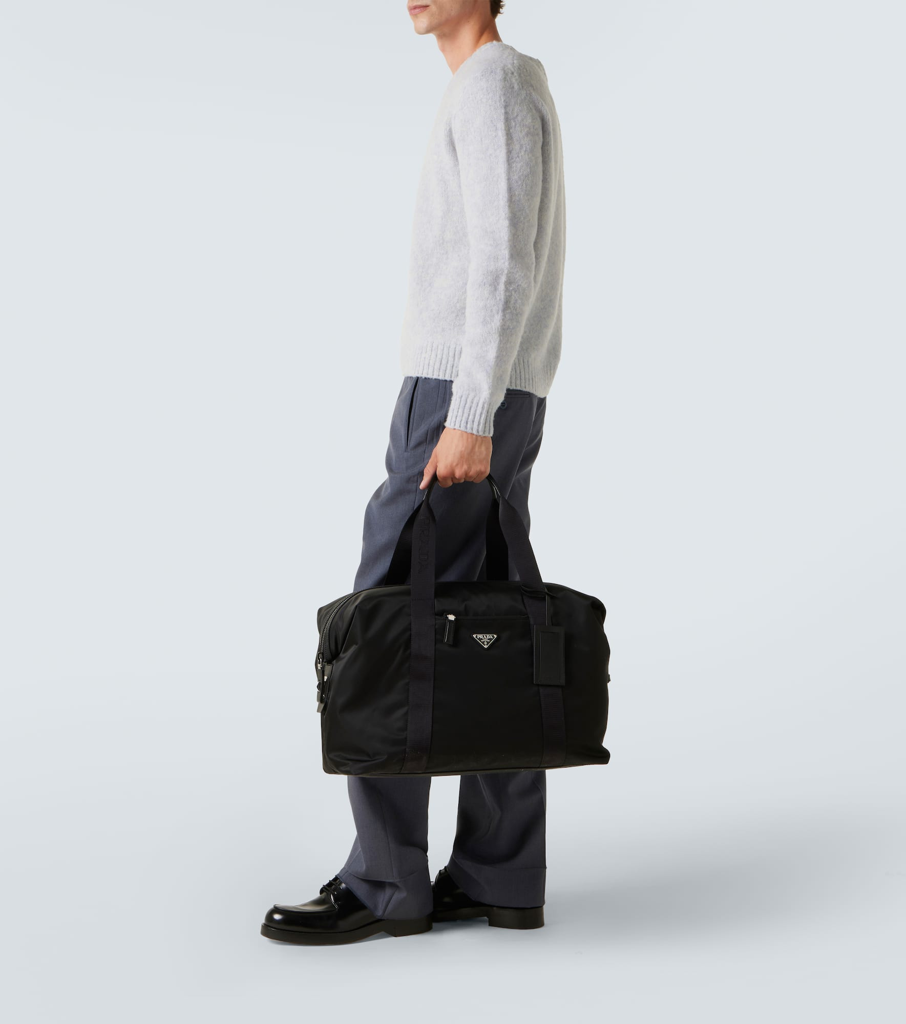 Re-Nylon leather-trimmed duffel bag - 7