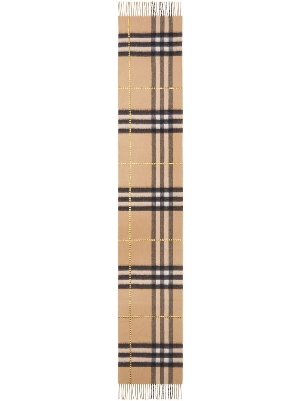 reversible studded check cashmere scarf - 1