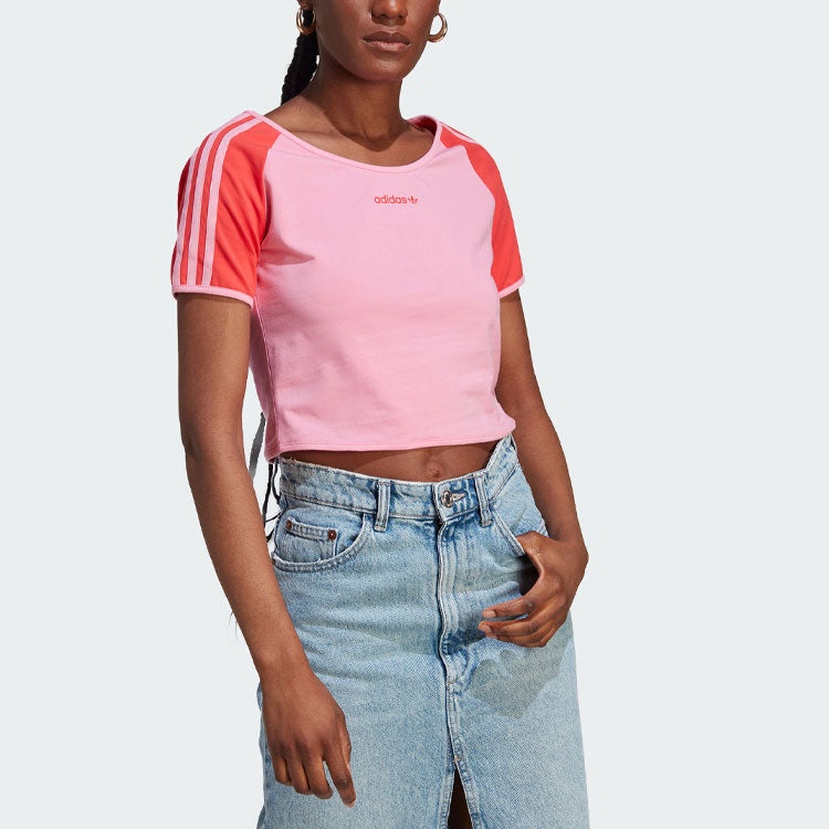 (WMNS) adidas originals Island Club Short T-Shirt 'Pink' IT8153 - 2