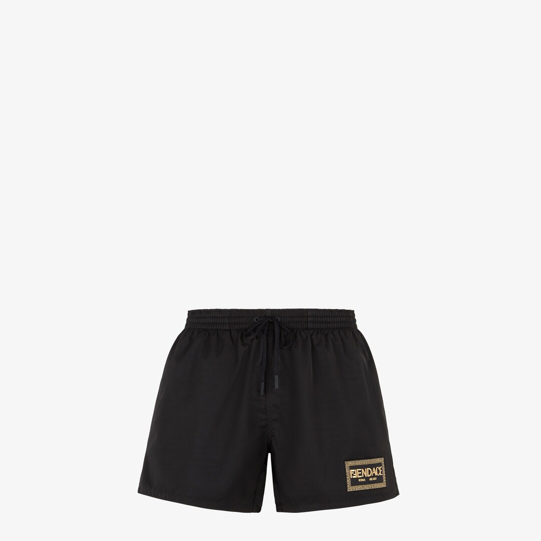 Fendace Logo black nylon shorts - 1