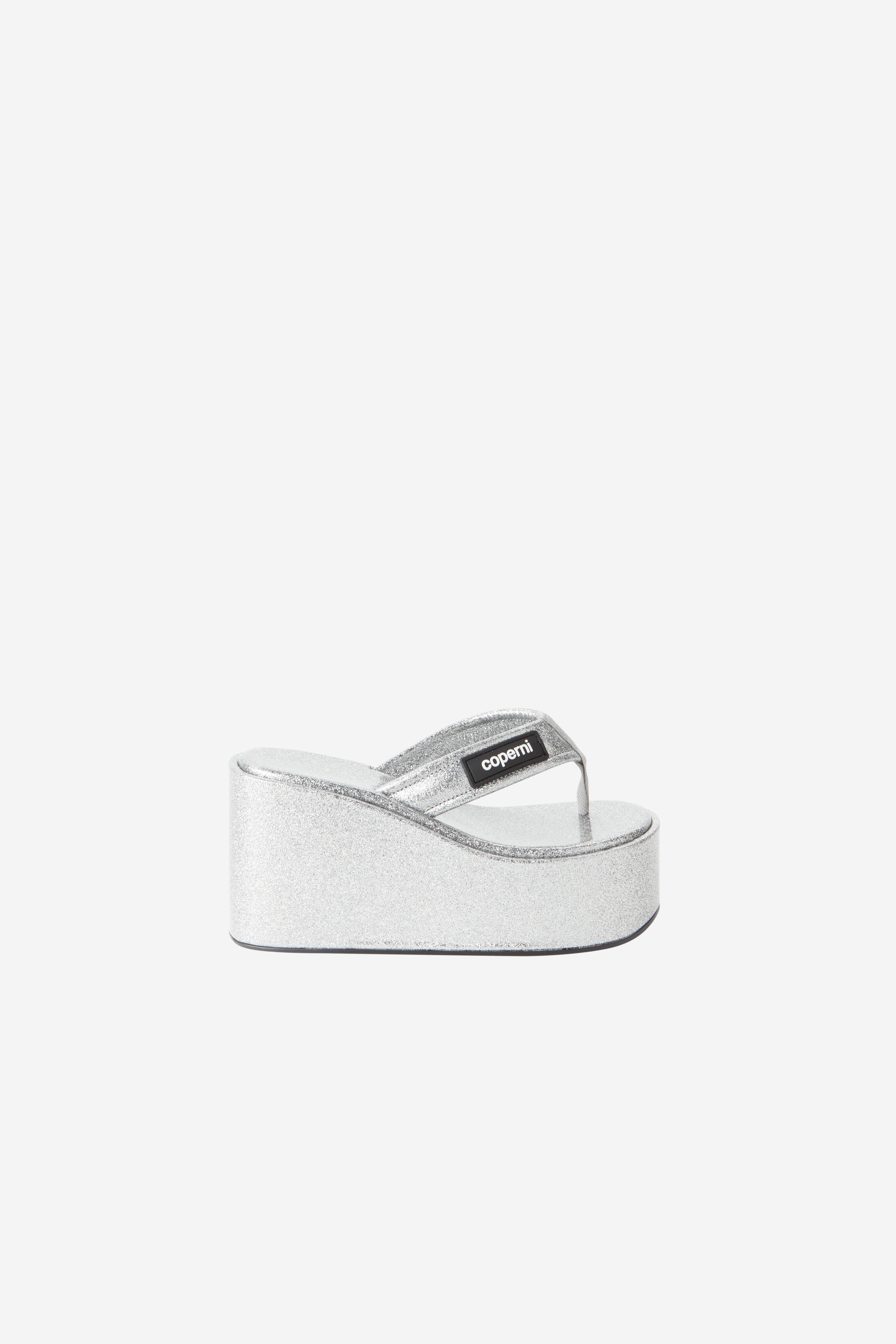 Glitter Branded Wedge Sandal - 1