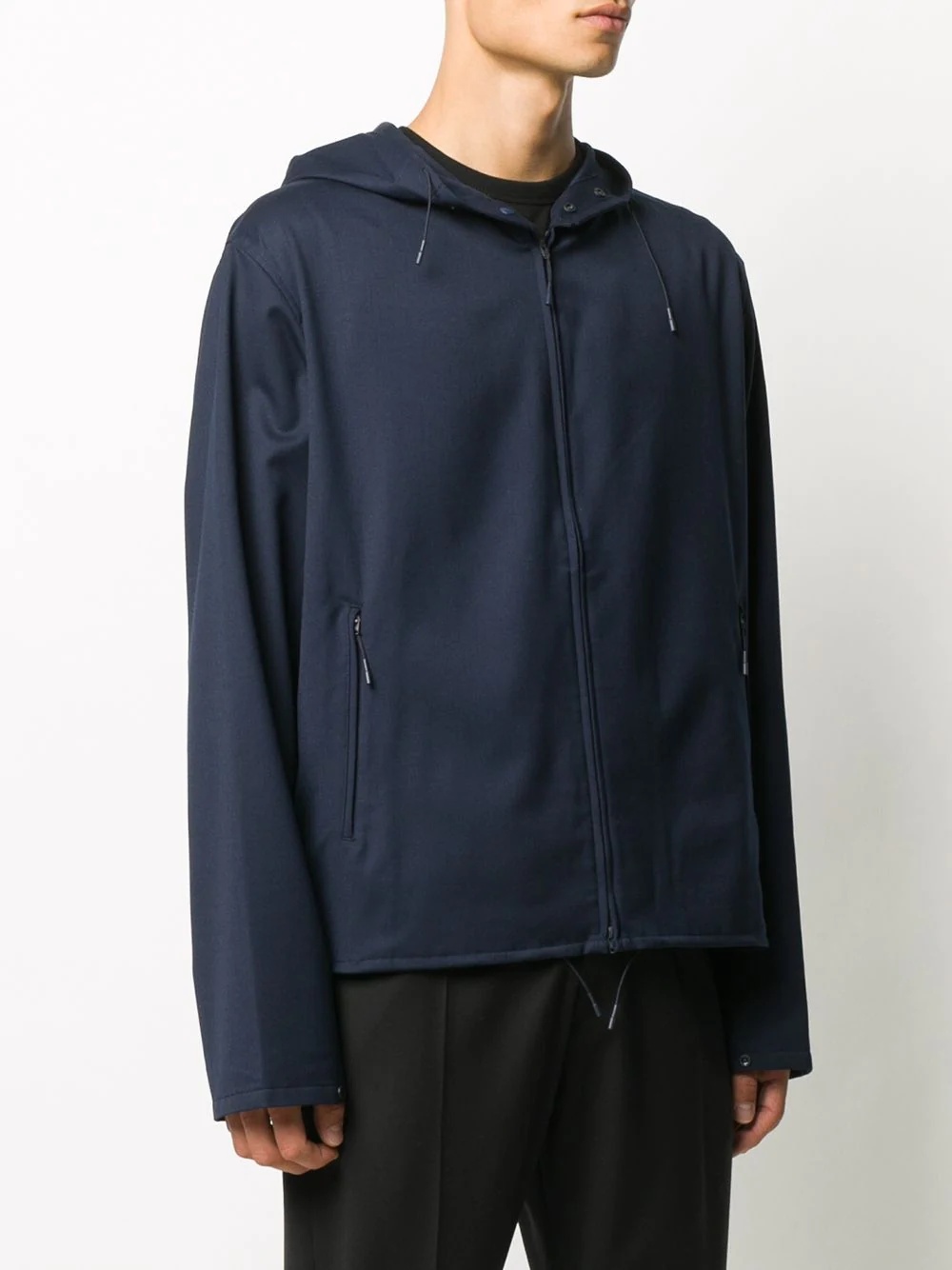 hooded zip-up track jacket - 3