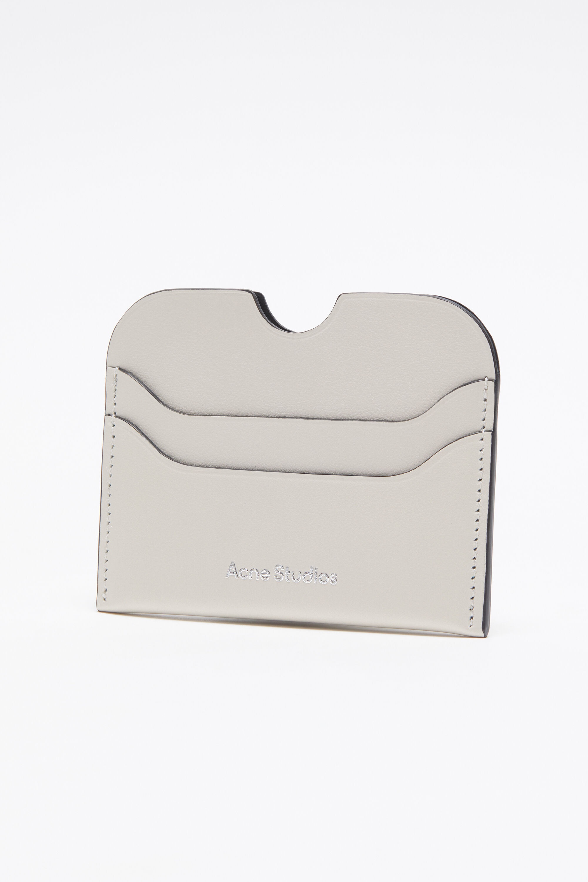 Leather card holder - White/black - 3
