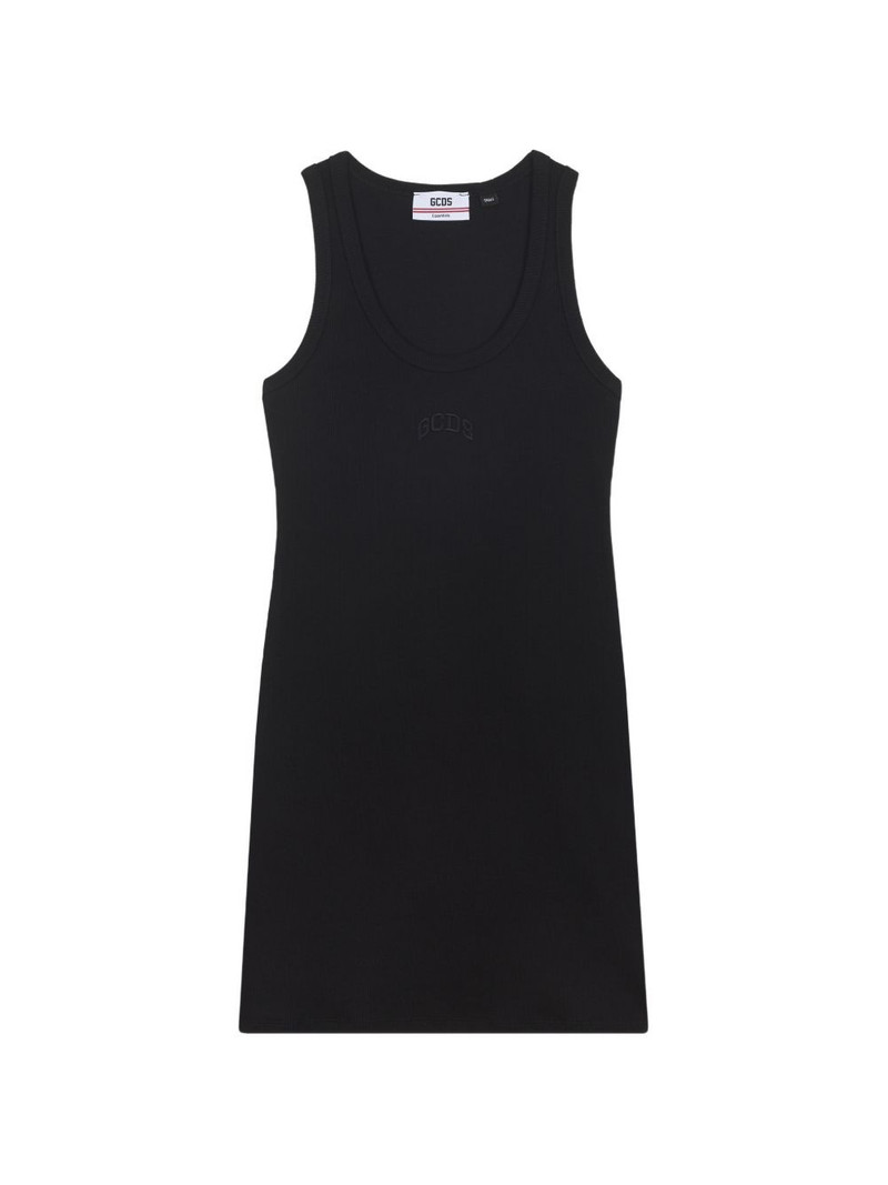 logo-embroidered mini dress 1