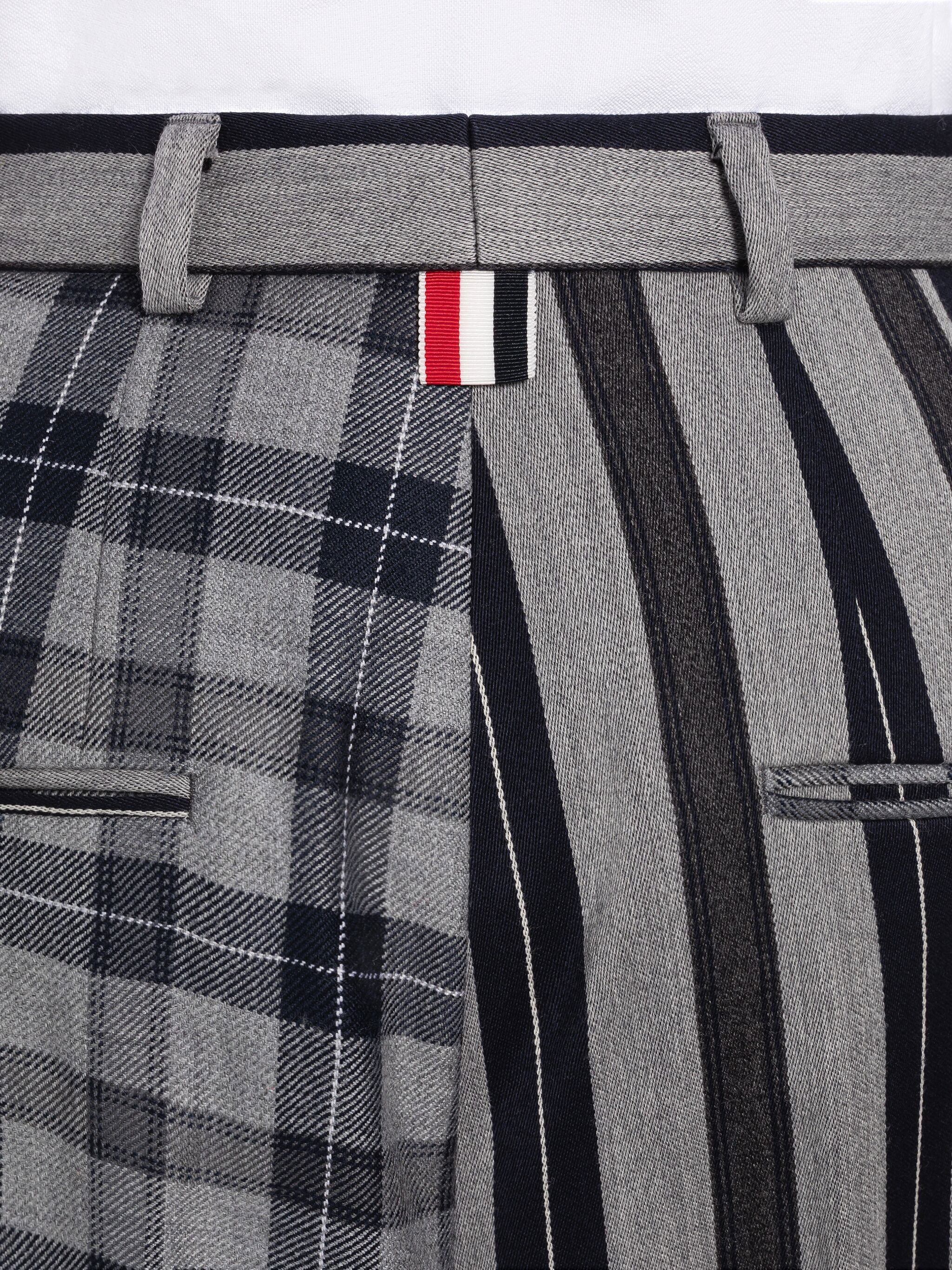 Fun-Mix Tartan Stripe High Waisted Straight Leg Trouser - 6