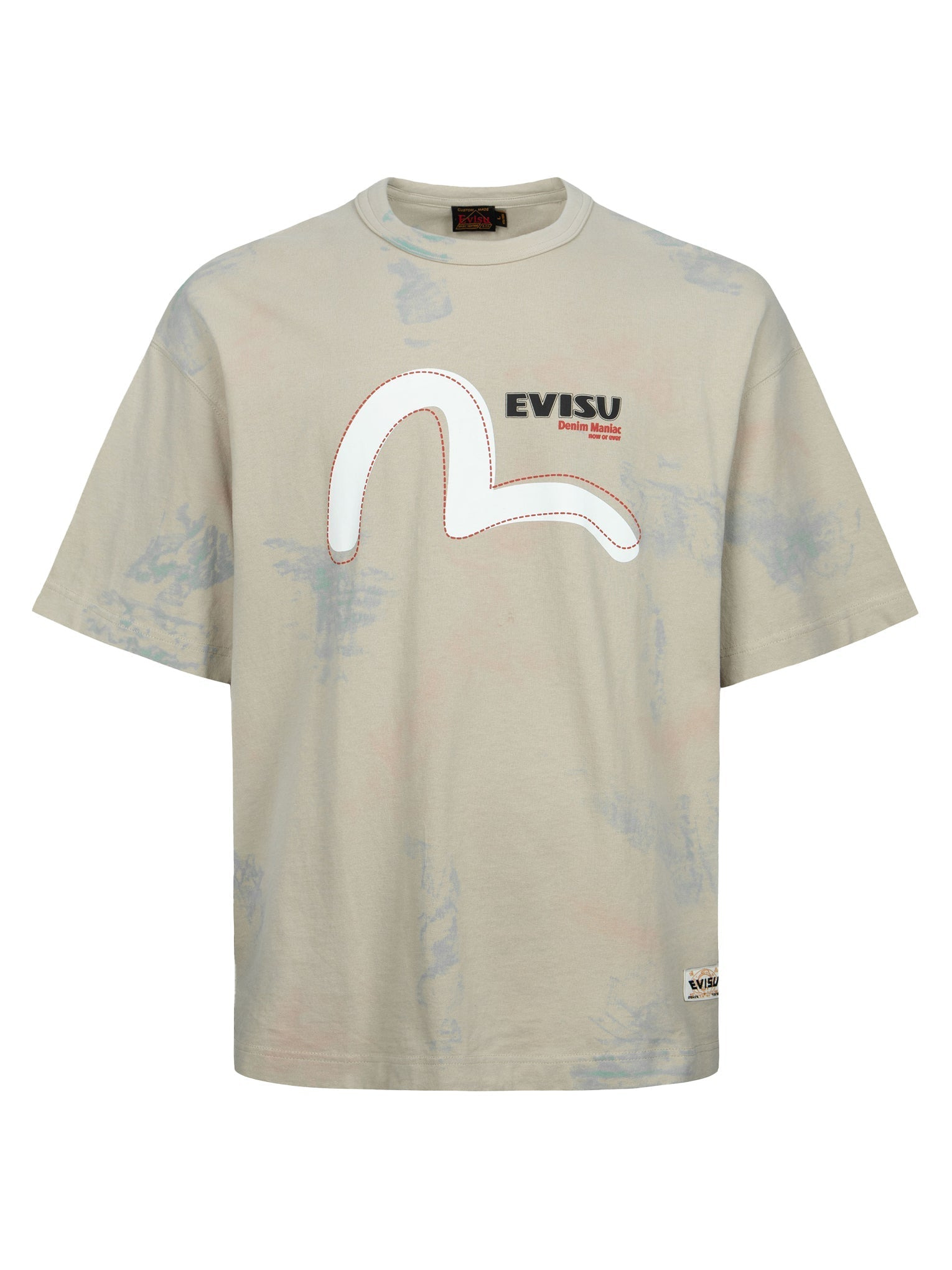 SEAGULL AND LOGO PRINT LOOSE FIT T-SHIRT - 13