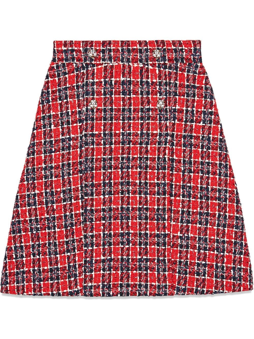 Tweed check A-line skirt - 1