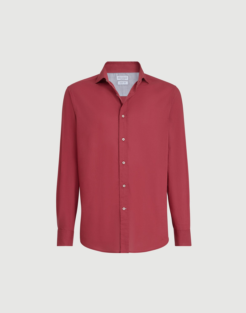 Lightweight muslin easy fit shirt with spread collar 1