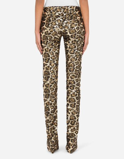 Dolce & Gabbana Sequined leopard-design pants outlook