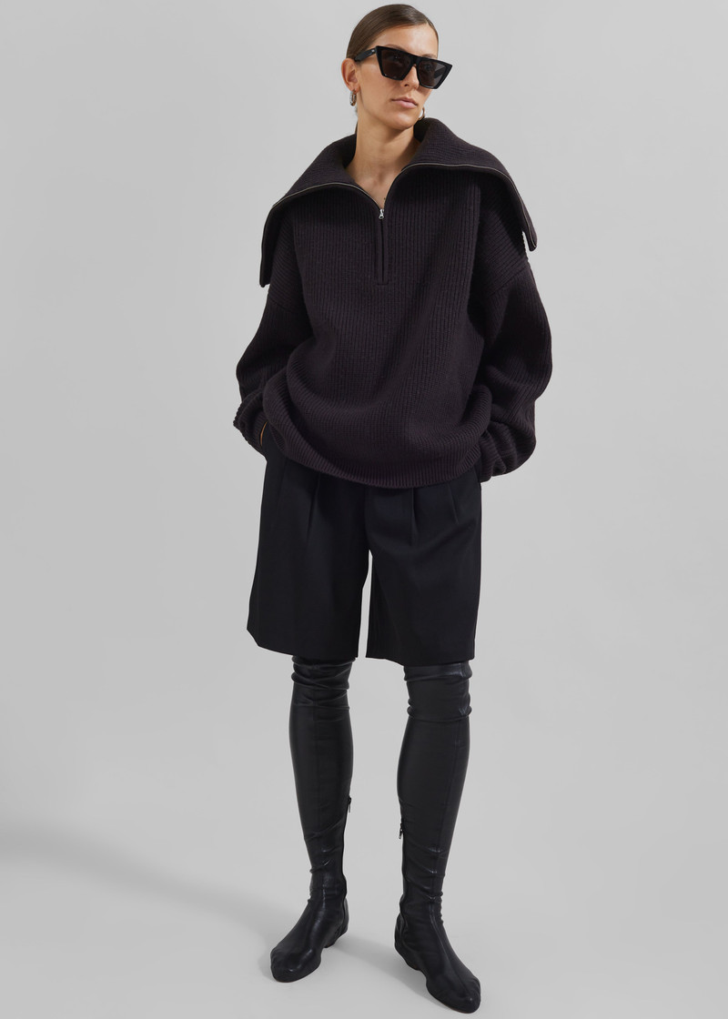 Hazel Oversized Wool Jumper - Dark Plum 9