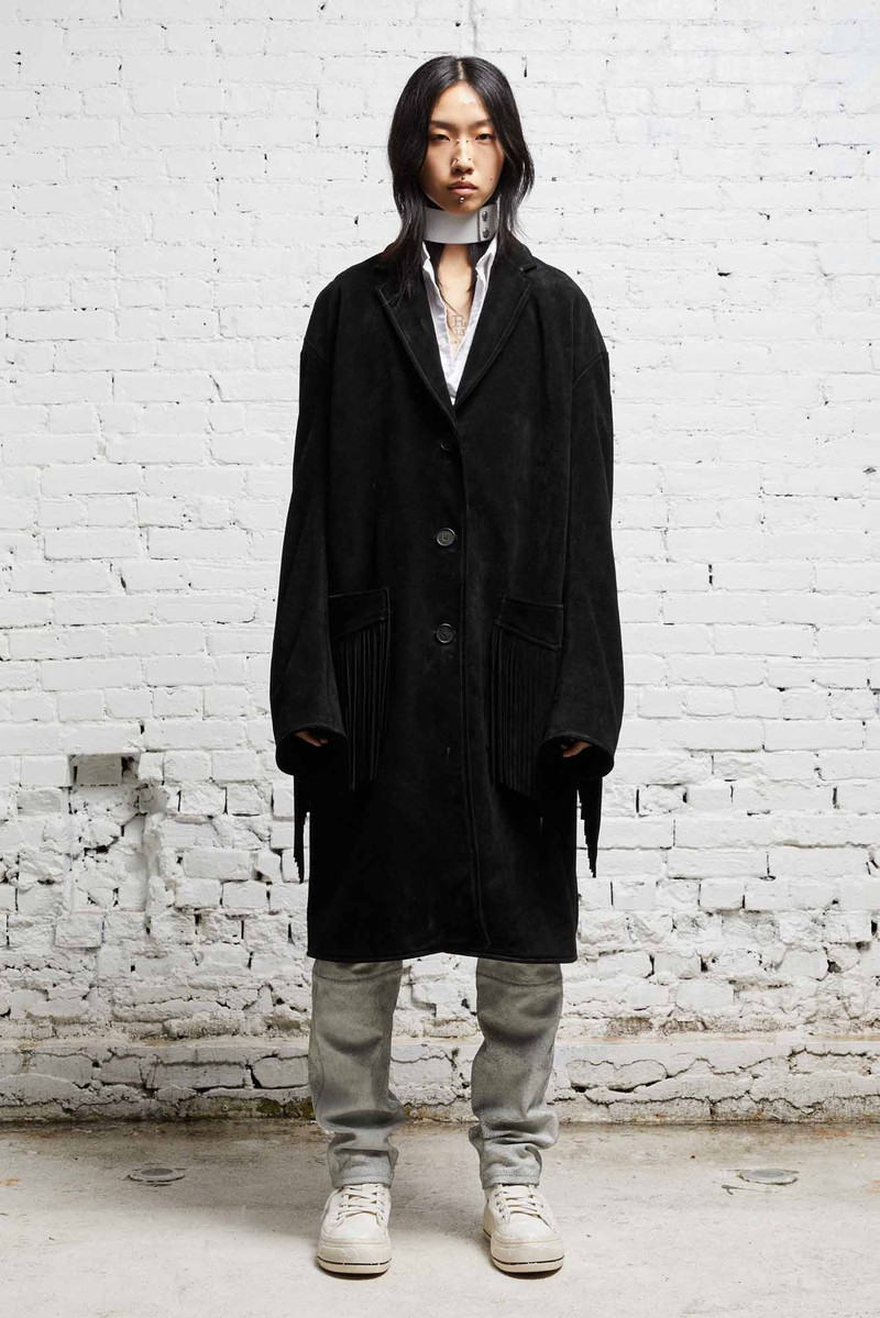 R13 FRINGE LEATHER JACKET - BLACK SUEDE outlook