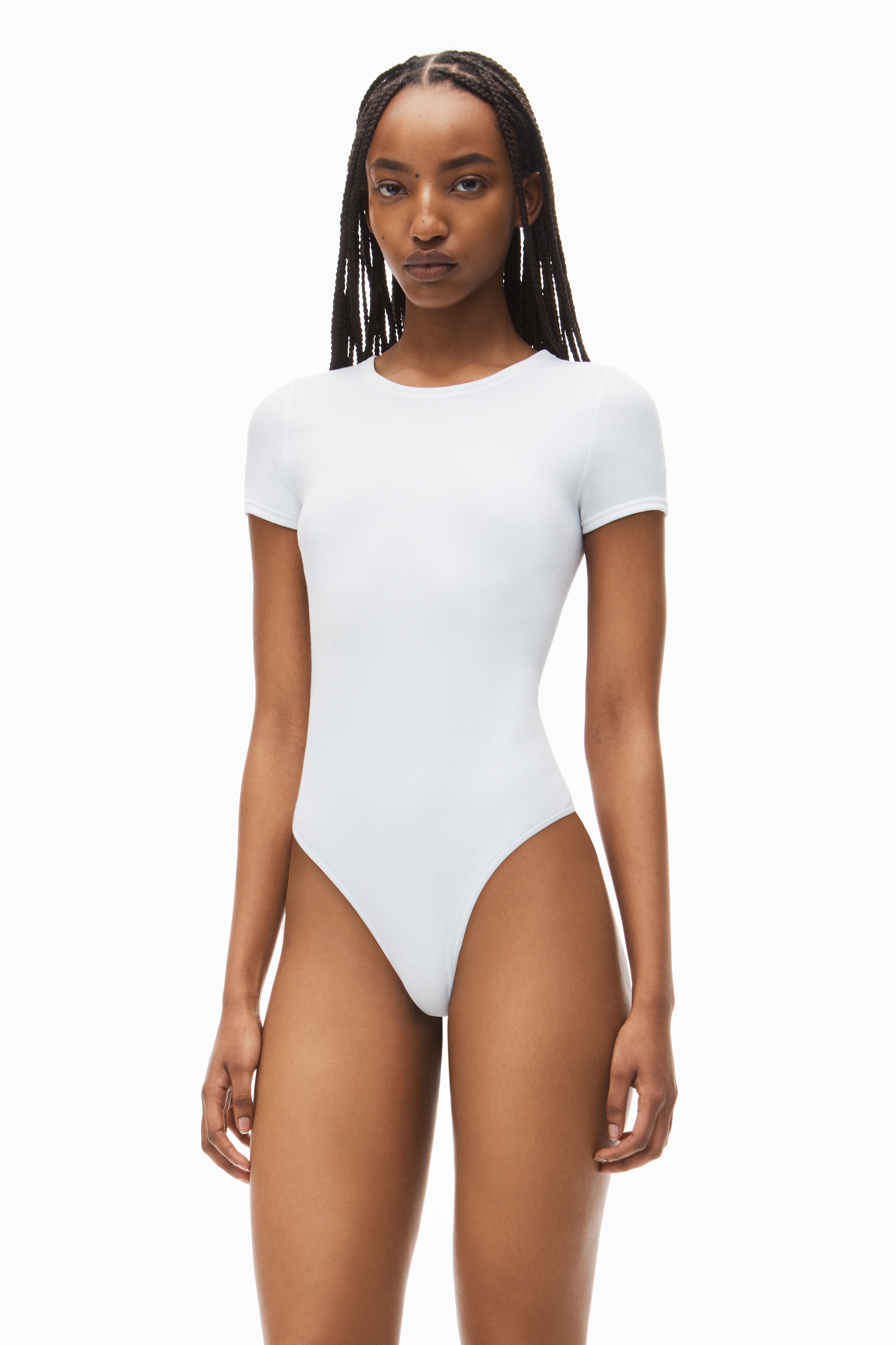 short-sleeve bodysuit in rib-knit jersey - 2