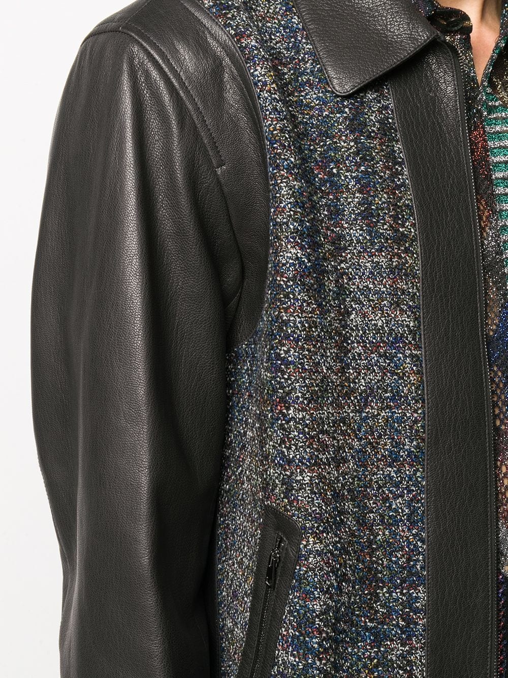 tweed-panelled jacket - 5