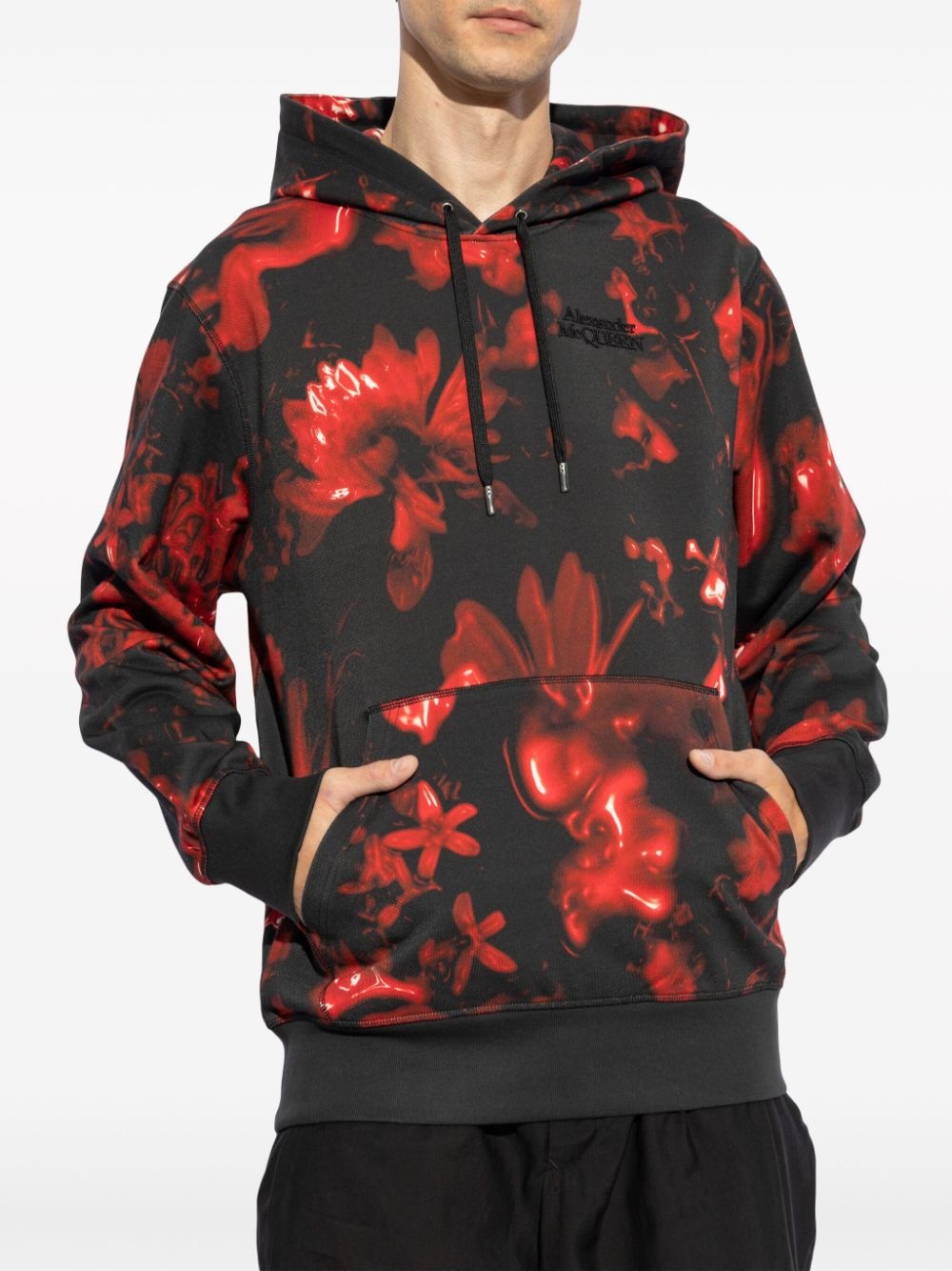 logo-print cotton hoodie - 3