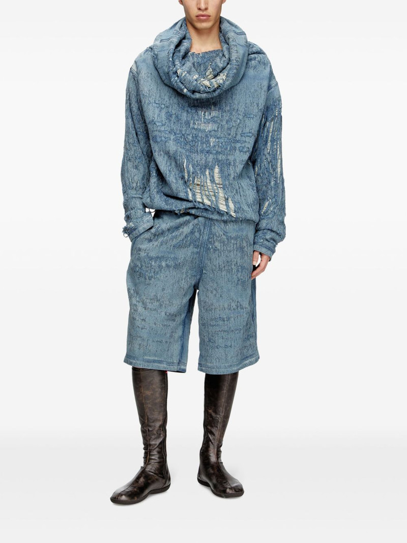 Diesel ripped denim sweatshirt outlook