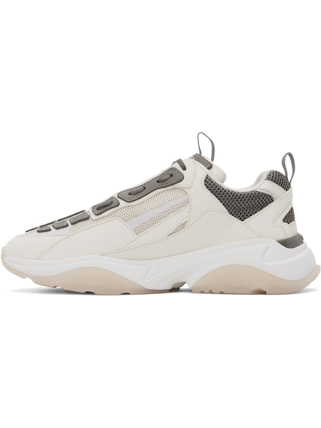 White & Gray Bone Runner Sneakers - 3