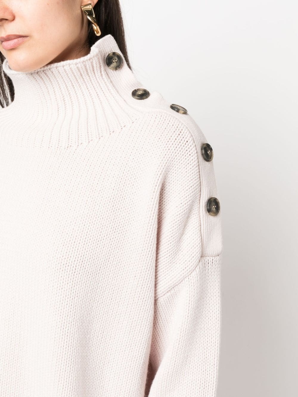 button-detail knitted jumper - 5