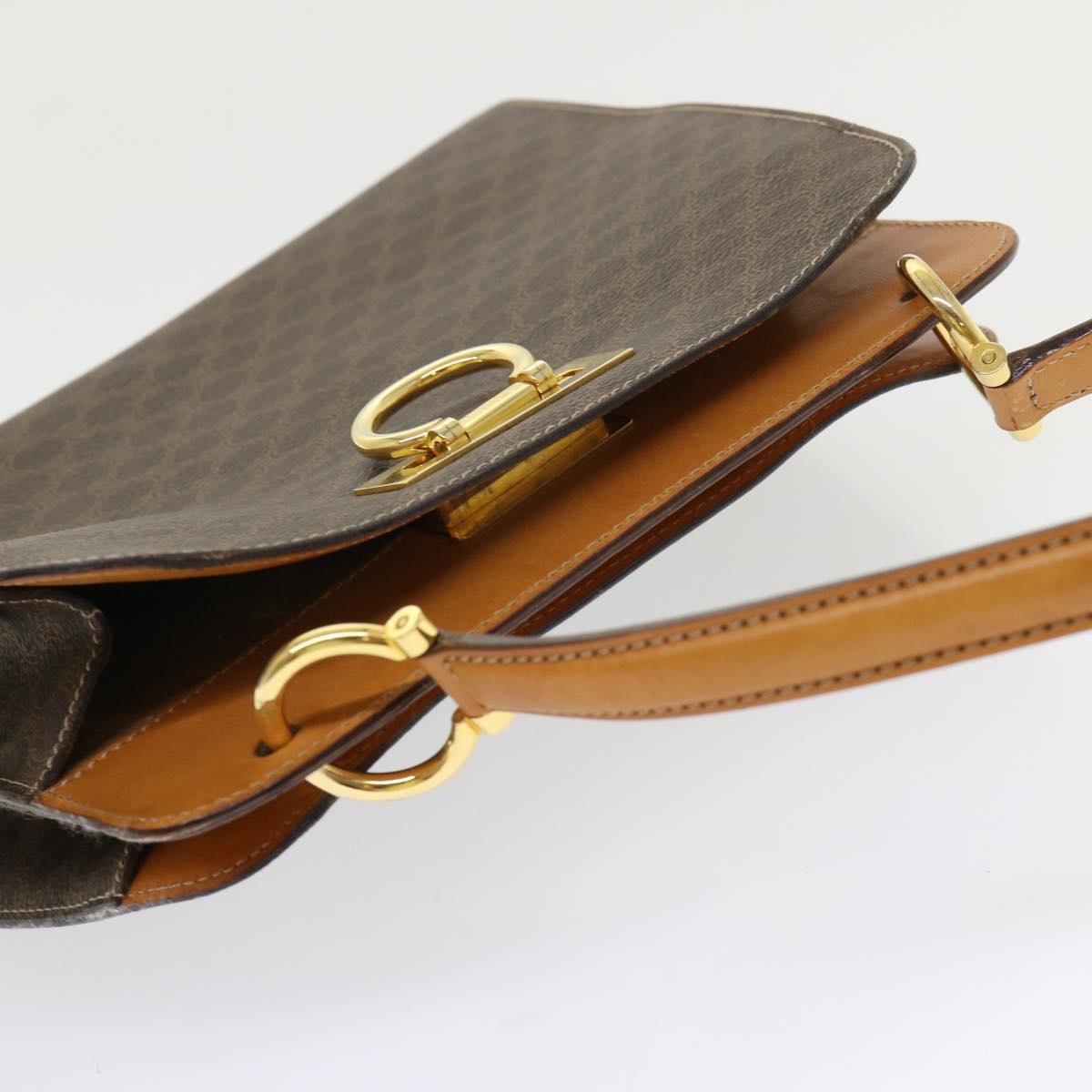 CELINE Macadam Canvas Hand Bag Pvc Leather Brown - 6