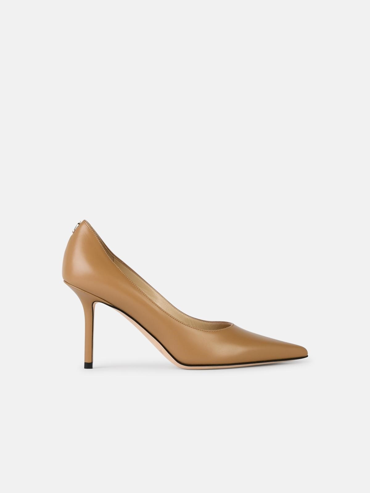 'LOVE 85' BEIGE LEATHER PUMPS - 1