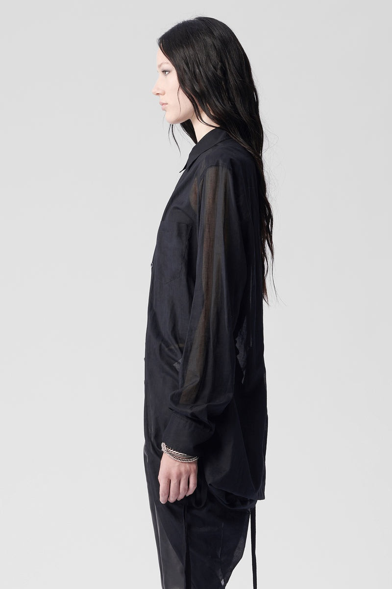 Ann Demeulemeester Gabi Long Draped Shirt outlook